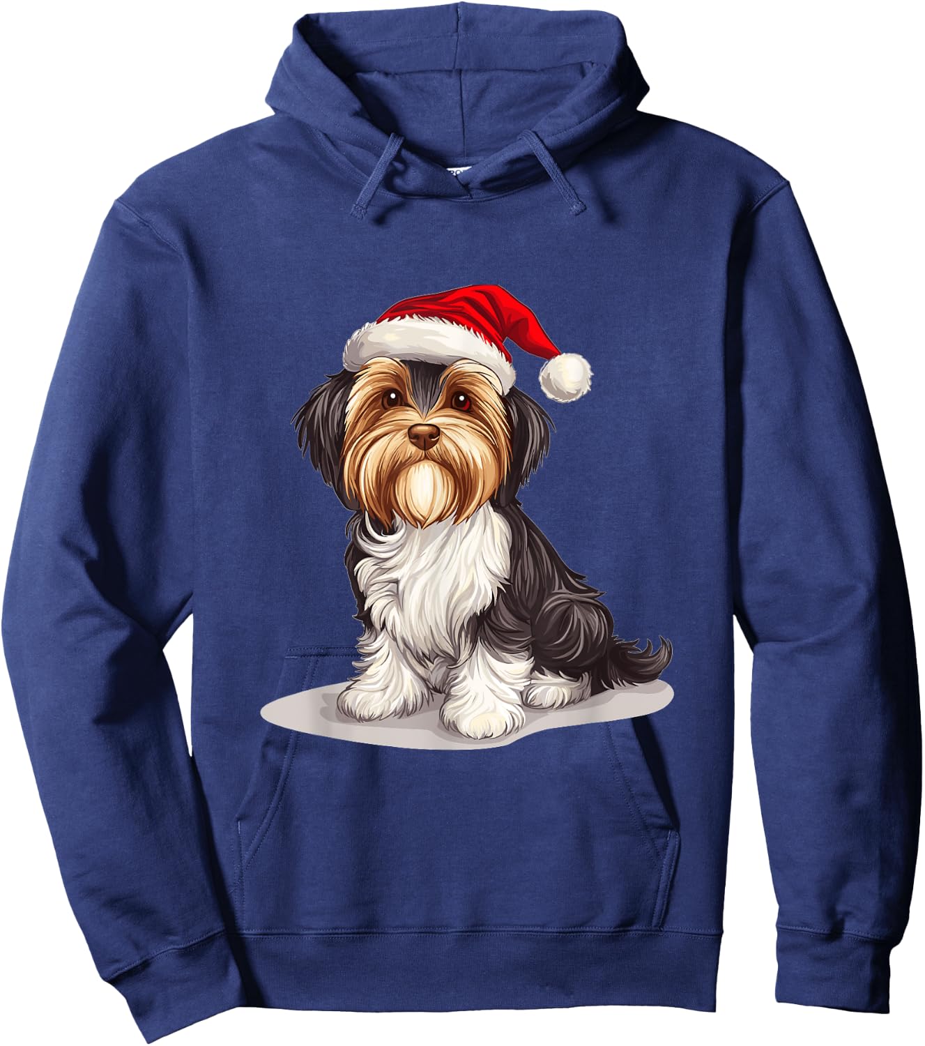Cute Biewer Terrier Dog Christmas Merry X-mas Graphic Men Women Kids Hoodie - Hoodie | Navy