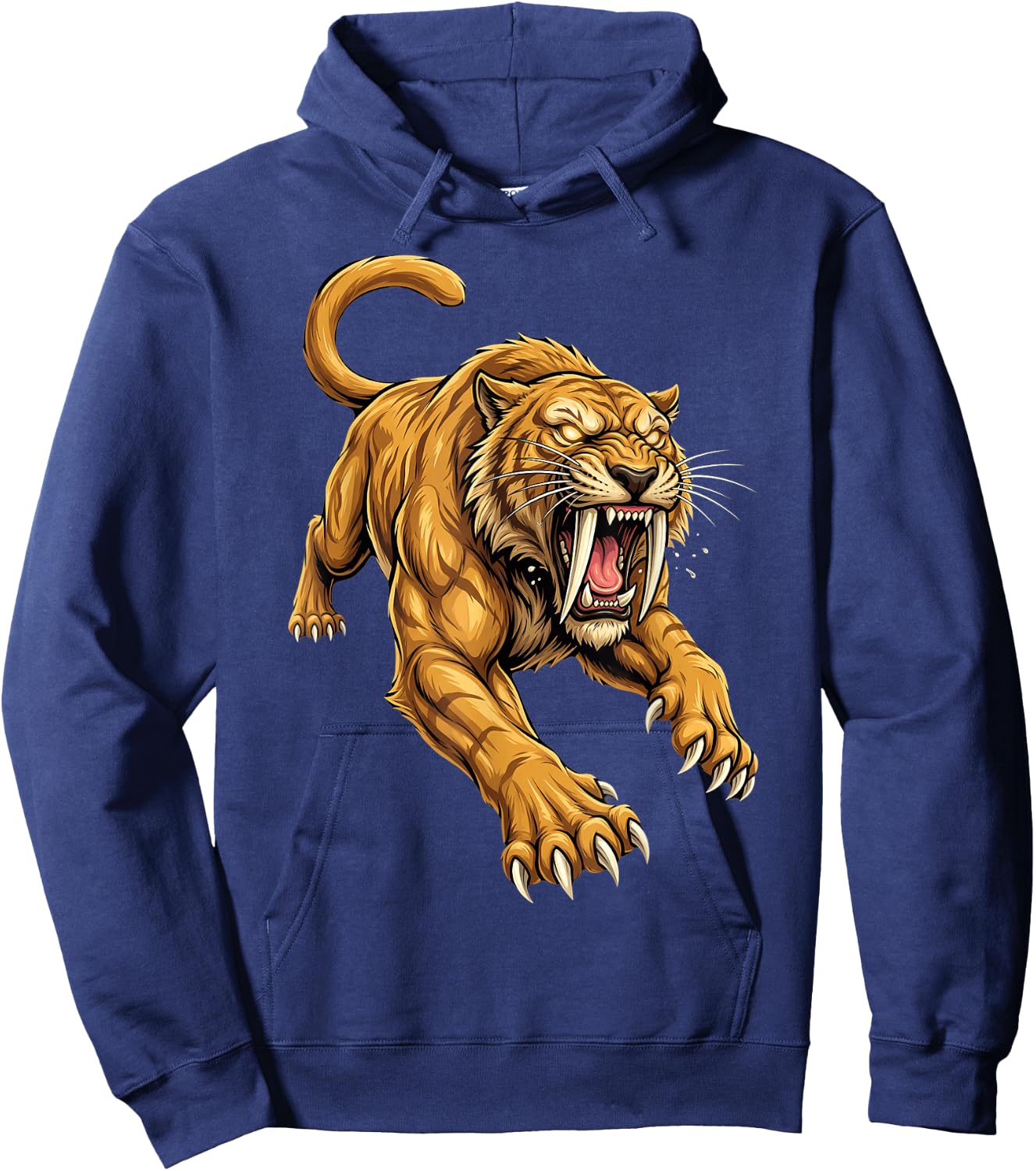 Saber Tooth Tiger Smilodon Animal Hoodie - Hoodie | Navy