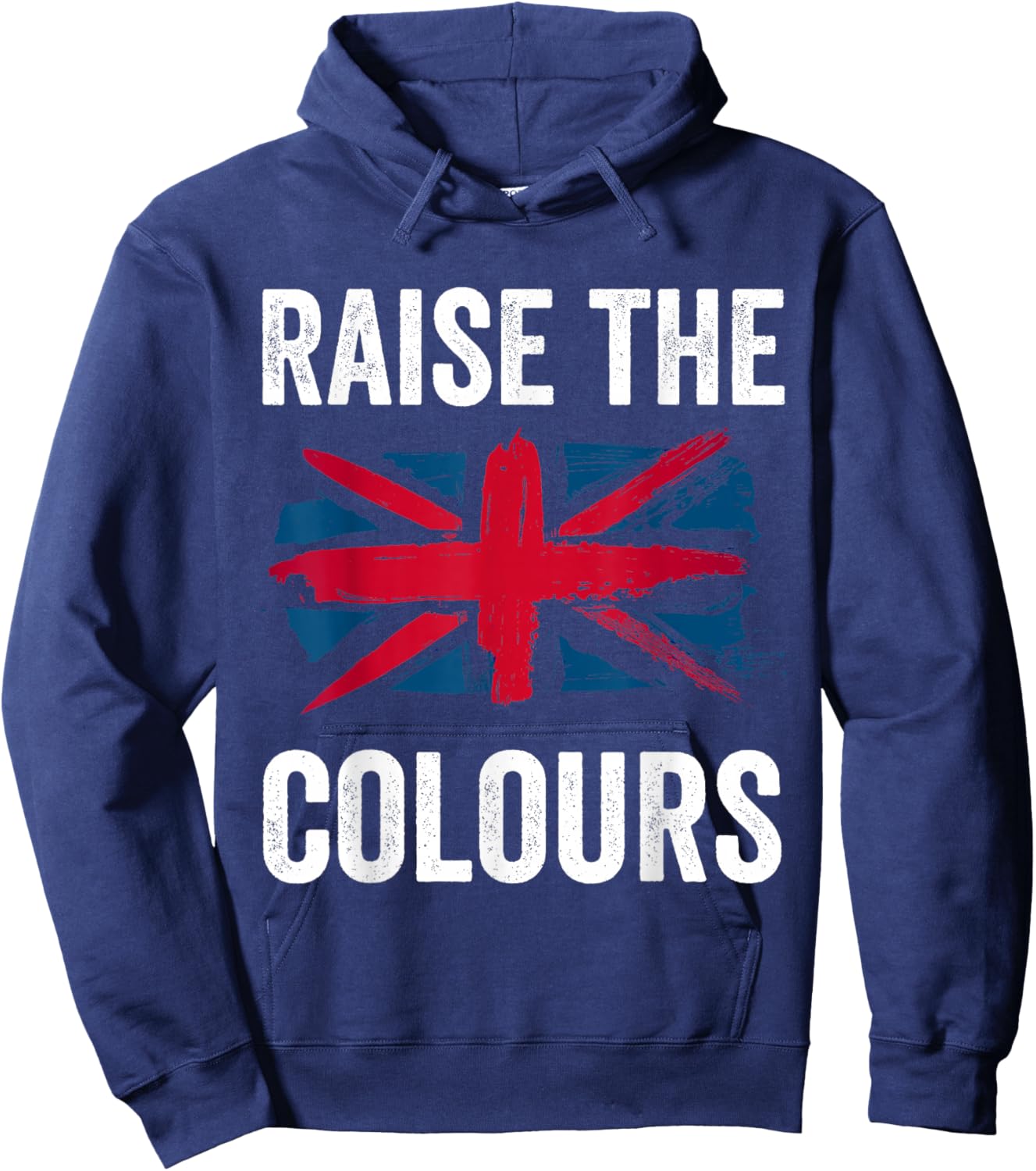 Raise The Colours British Flag Graphic Union Jack England Hoodie - Hoodie | Navy