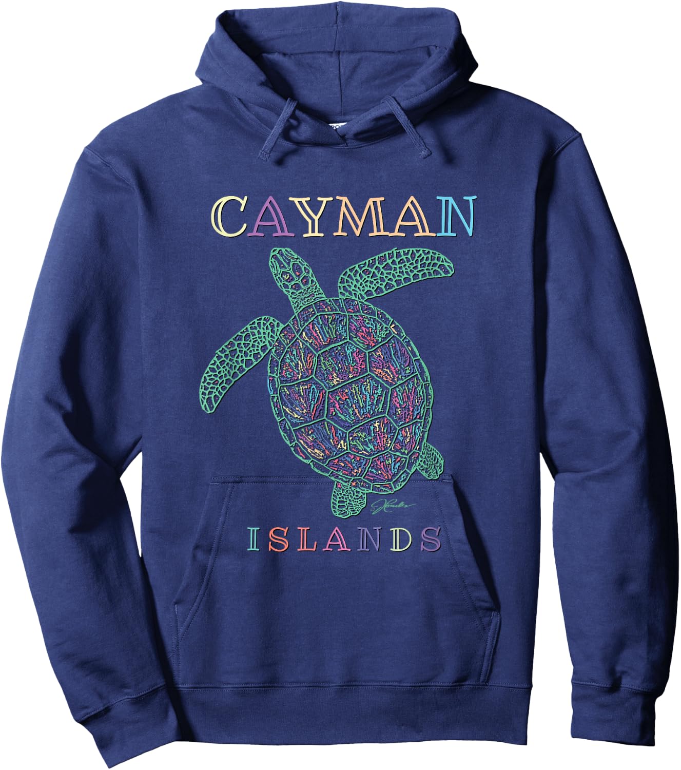 JCombs: Cayman Islands Sea Turtle Hoodie - Hoodie | Navy