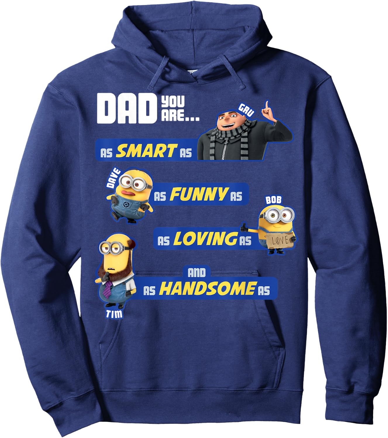 Despicable Me Minions Awesome Dad Qualities Graphic Hoodie - Hoodie | Navy