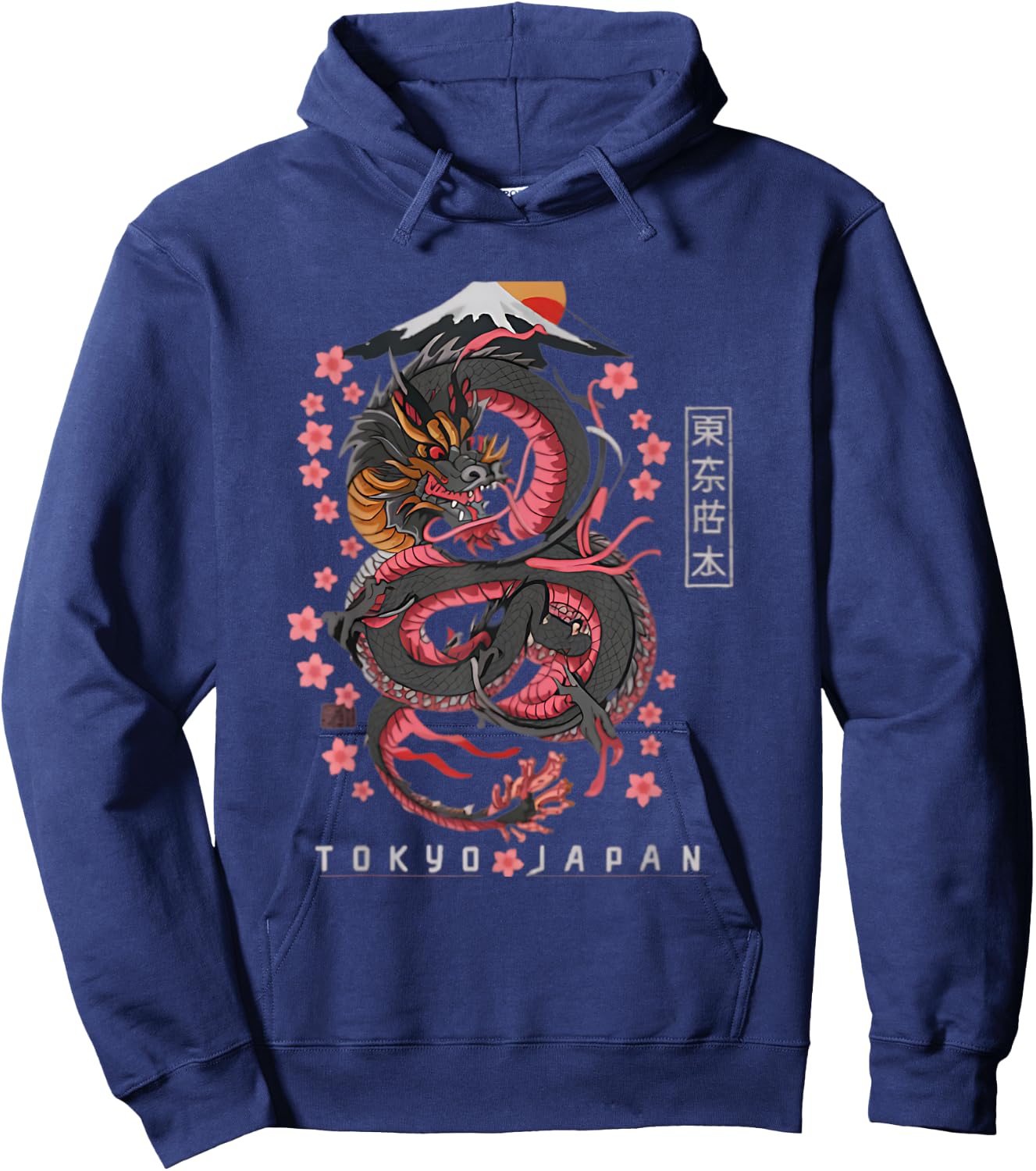 Japanese Aesthetic Dragon Tokyo Japan 80’s Hoodie - Hoodie | Navy