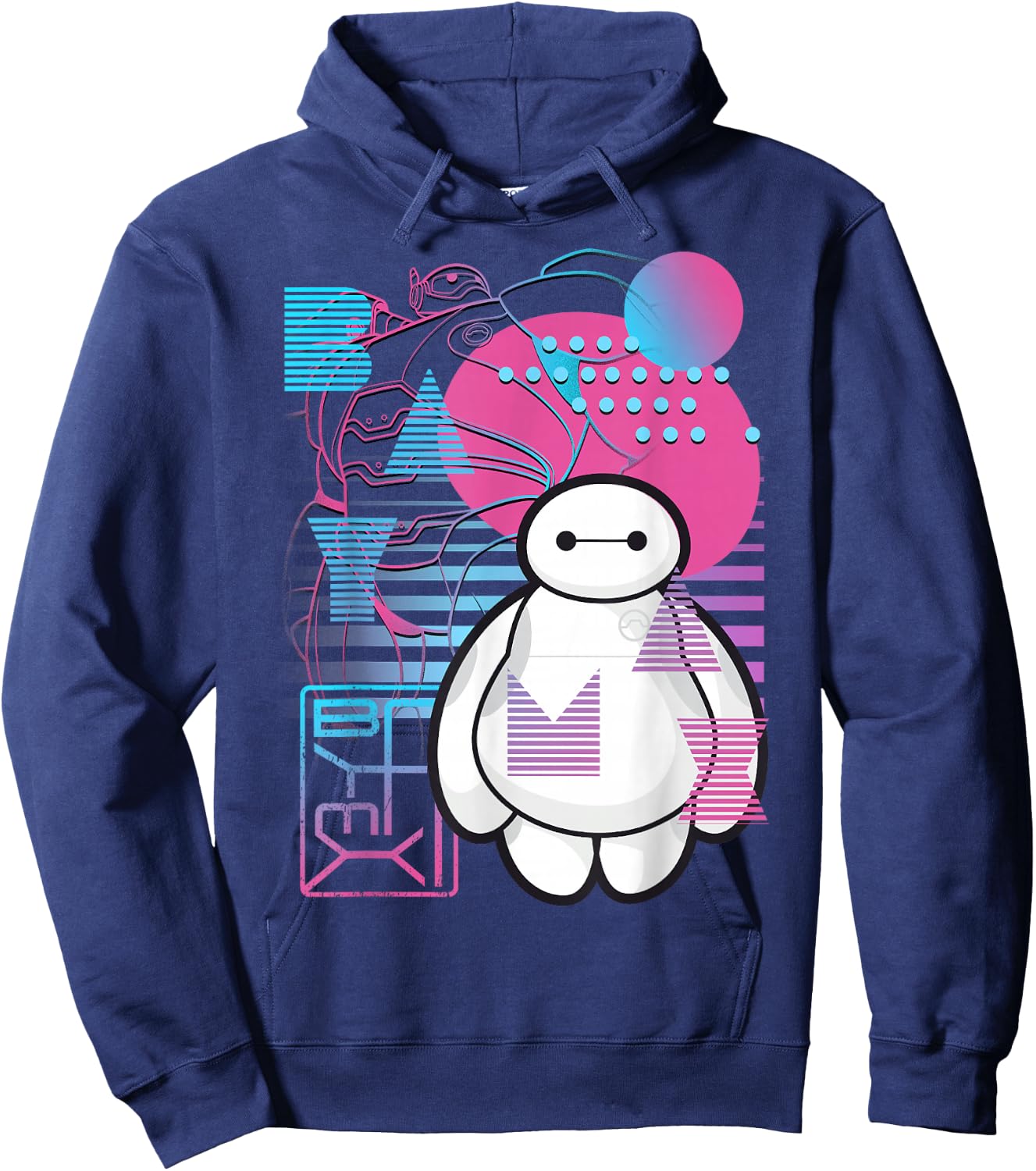 Disney Big Hero 6 Baymax Neon Blue Print Schematics Hoodie - Hoodie | Navy