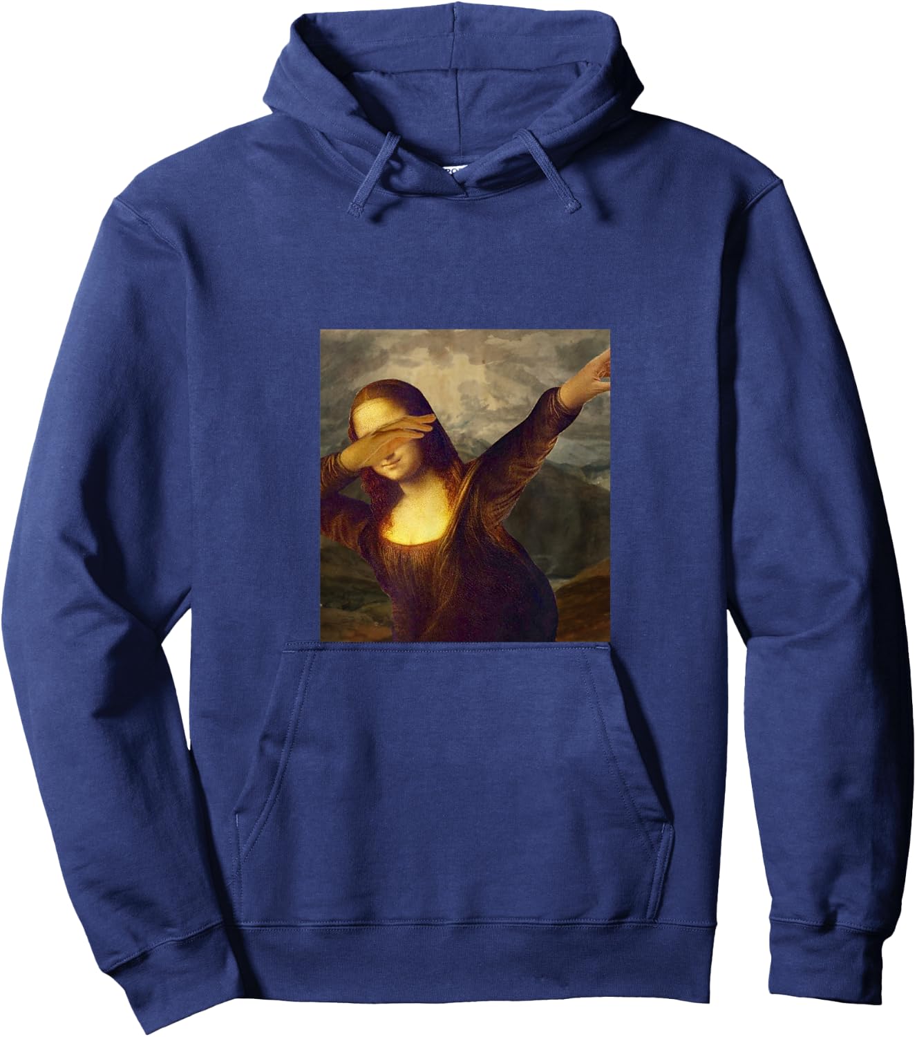Painting Meme - Dabbing Mona Lisa Women Girls Kids Hoodie - Hoodie | Navy