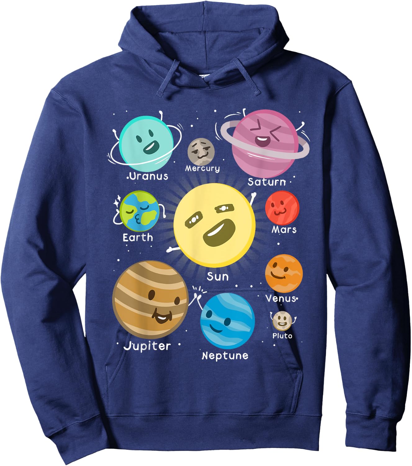 Solar System Funny Outer Space Planet Party T Shirt Hoodie - Hoodie | Navy