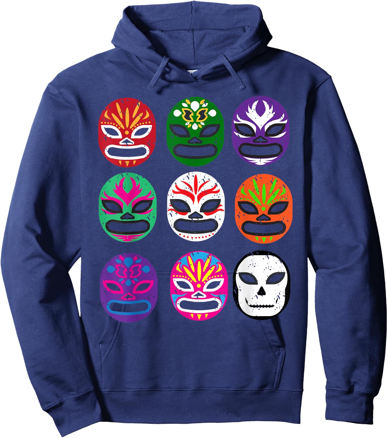 Lucha Libre Masks Shirt Mexican Wrestling Mask T Shirt Hoodie - Hoodie | Navy