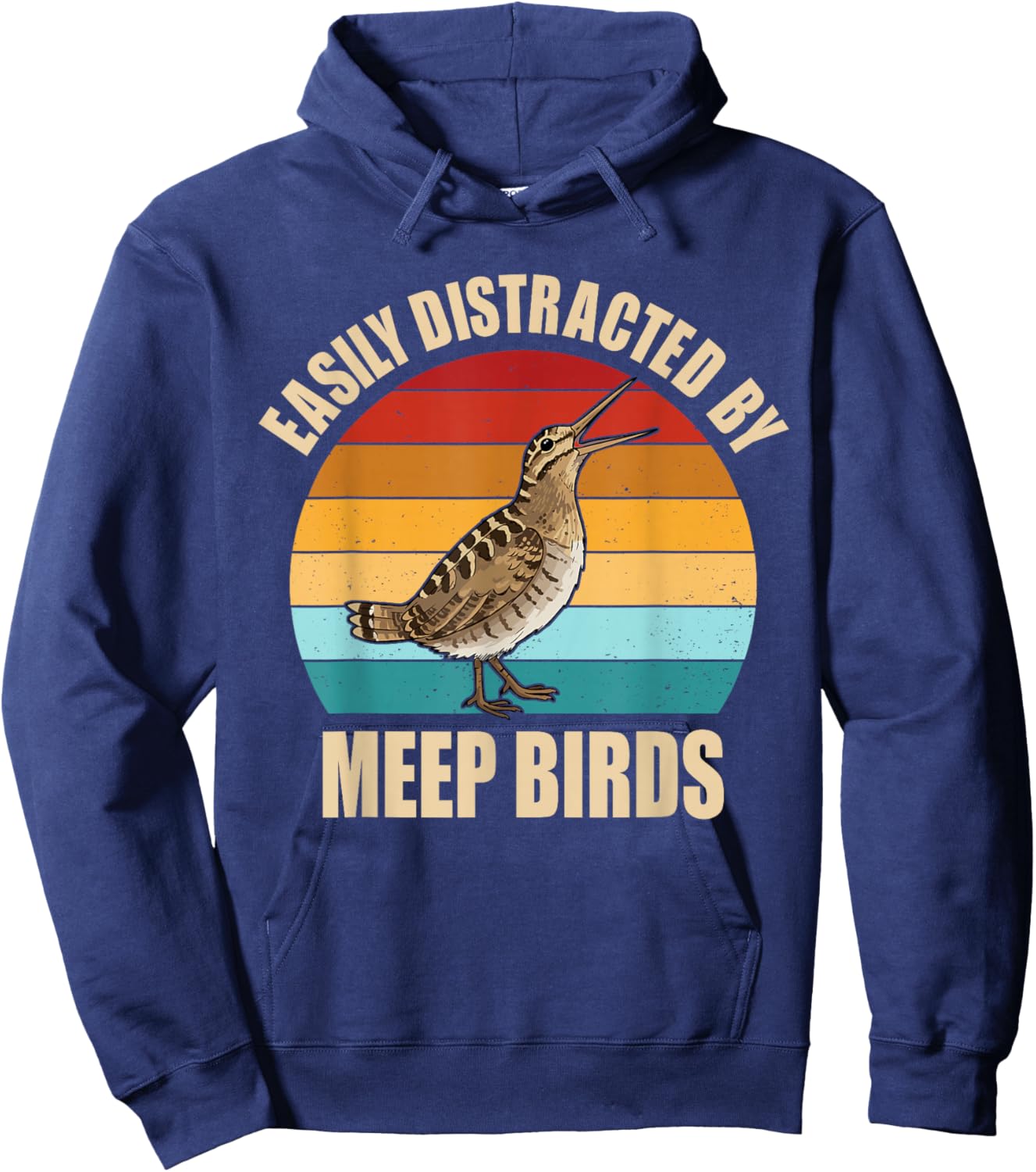 Meep Bird Saying Meep Bird Meme Vintage American Woodcock Hoodie - Hoodie | Navy