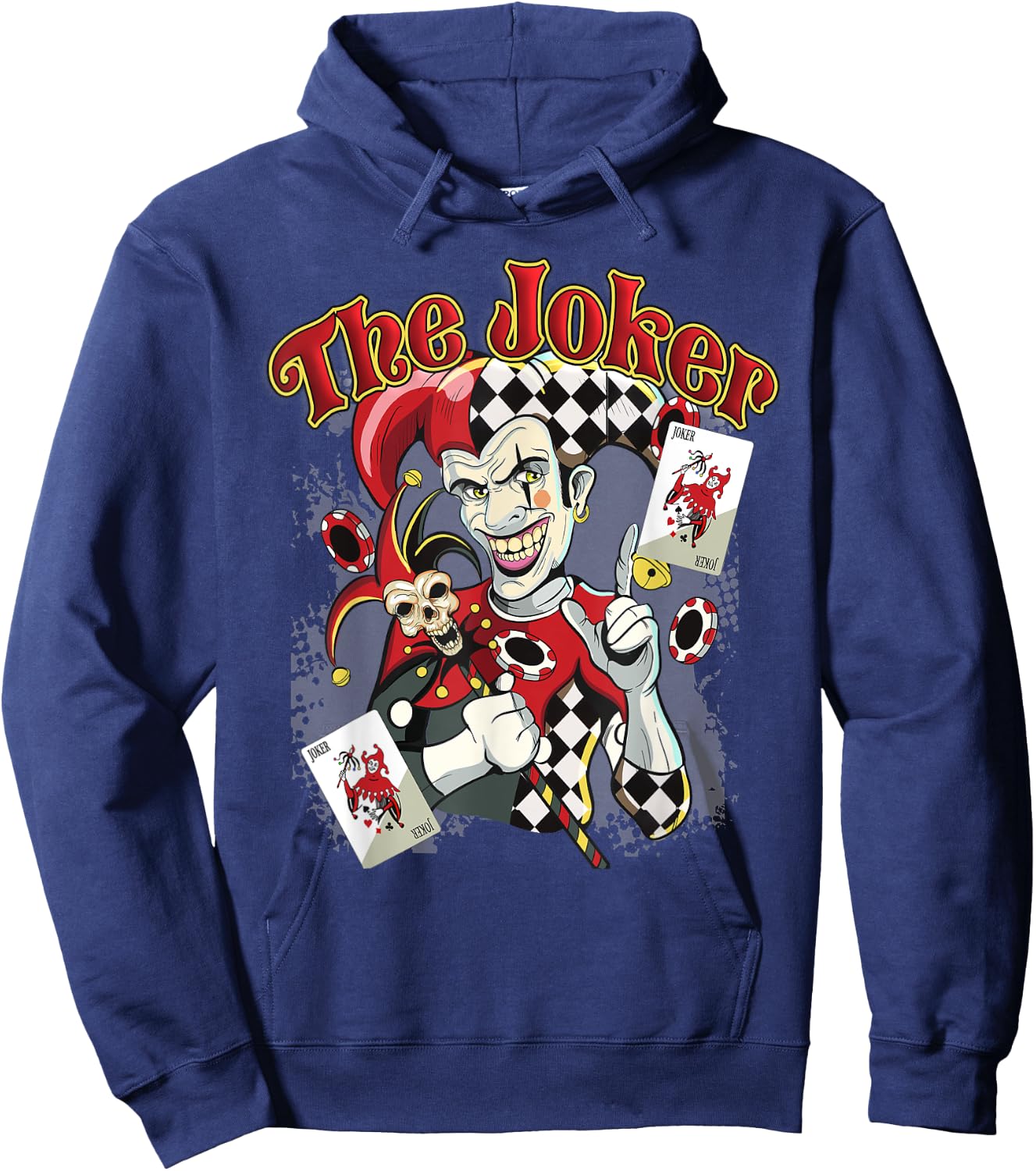 The Joker Wicked Jester Poker Gambling Card Player T Shirt Hoodie - Hoodie | Navy