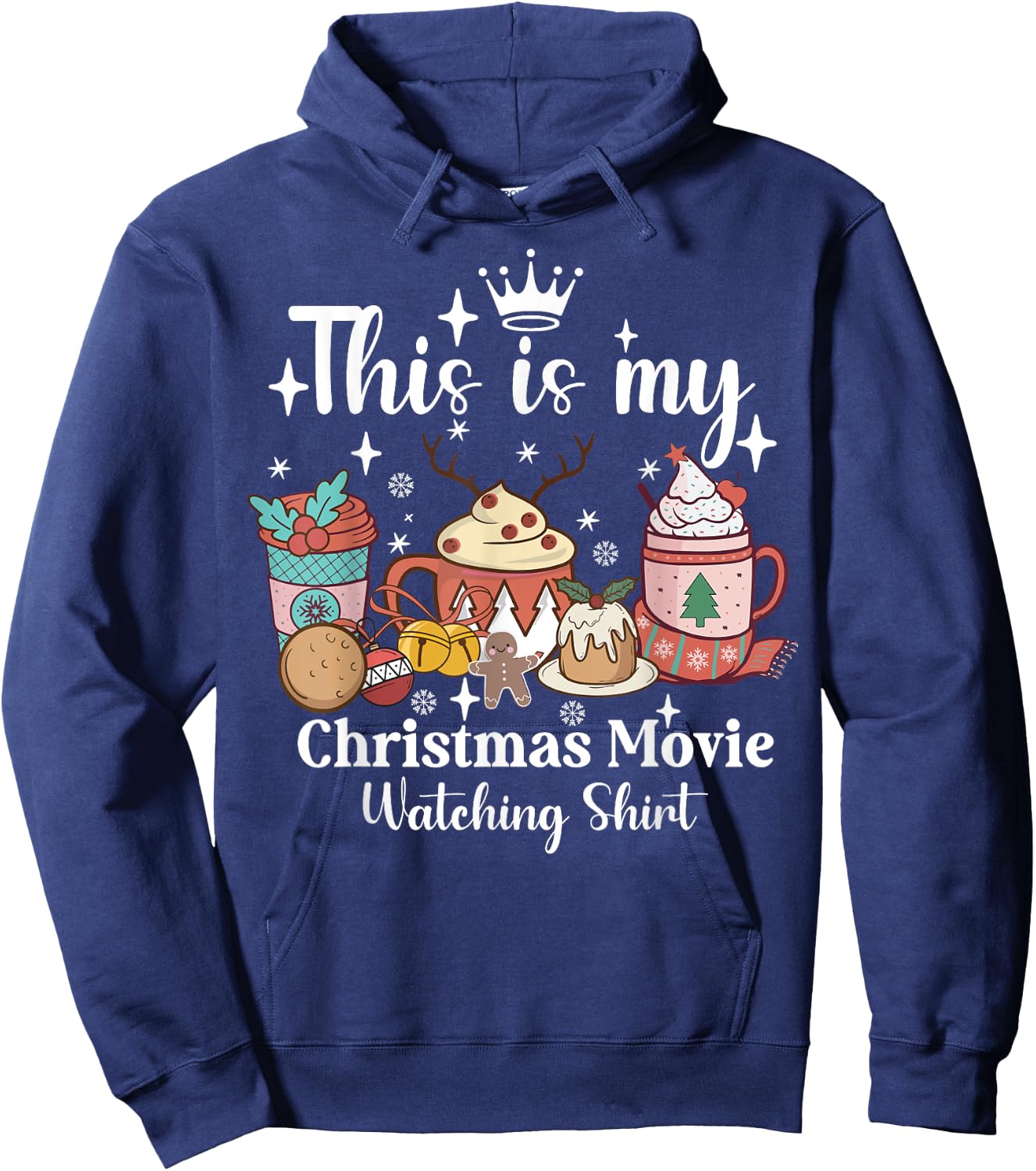 Festive Holiday This Is My Christmas Movie Watching Hoodie - Hoodie | Navy