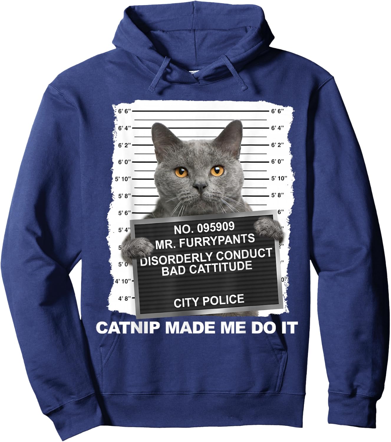 Catnip Made Me Do It Funny Cat Small Hoodie - Hoodie | Navy