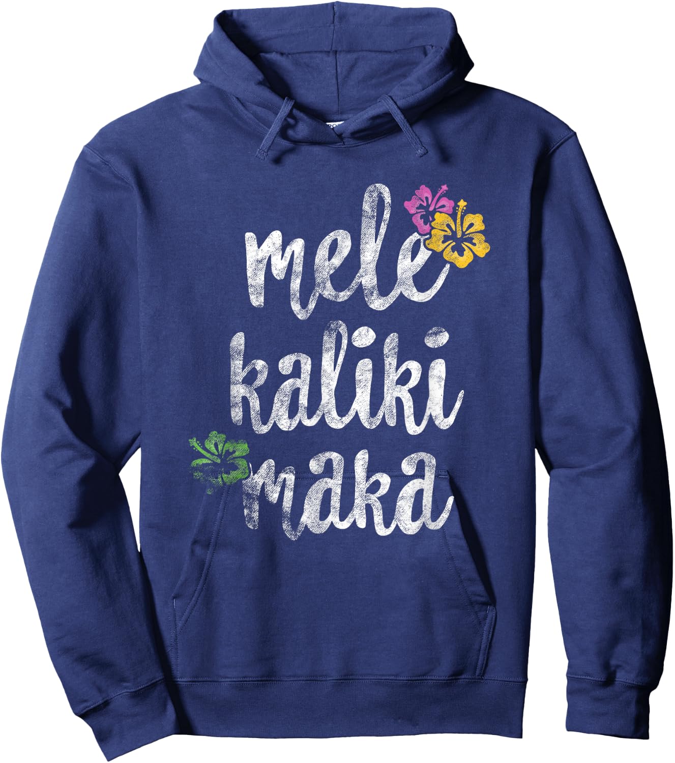 Vintage Mele Kalikimaka Hawaiian Christmas Xmas Hawaii Hoodie - Hoodie | Navy