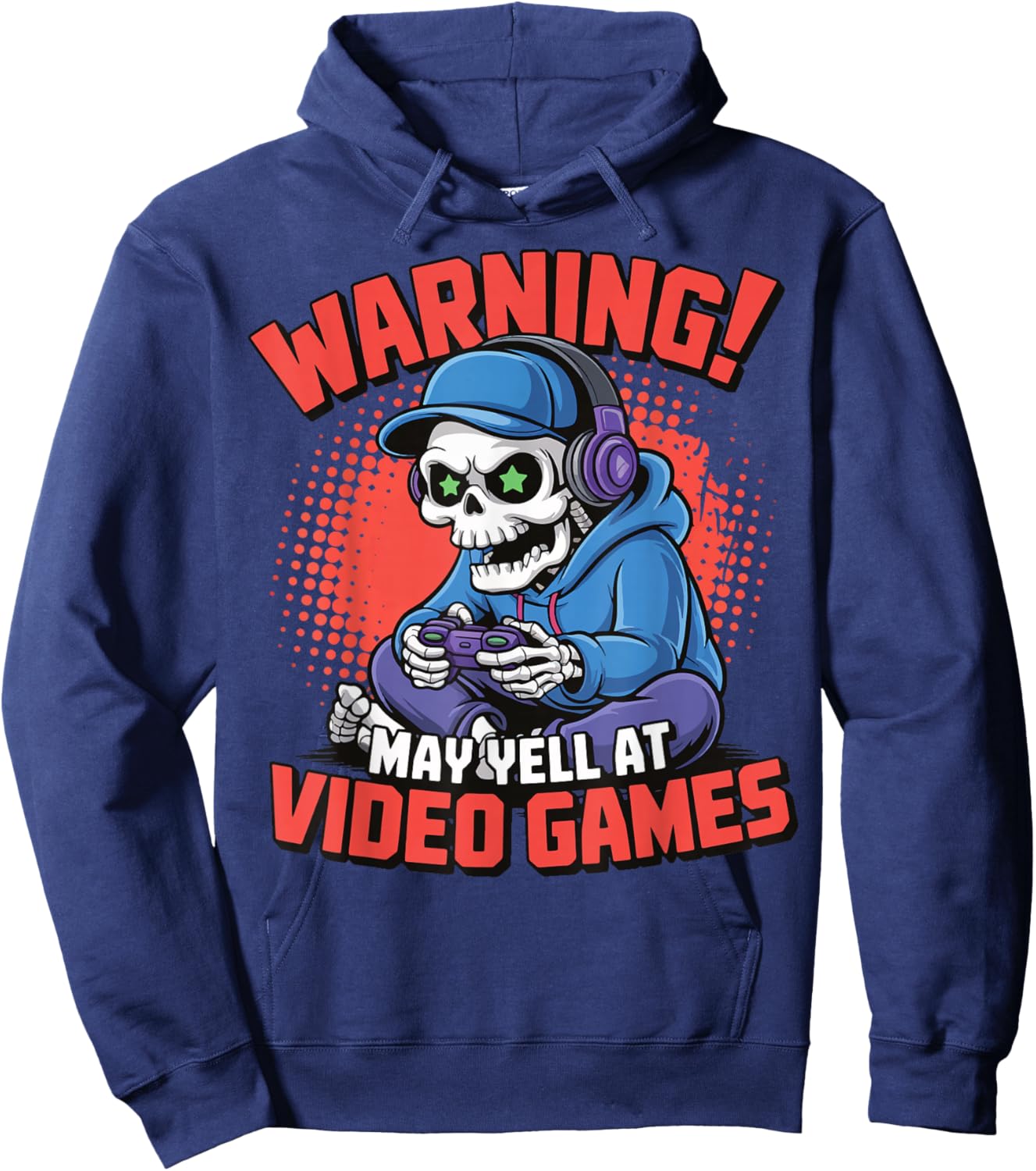 Gamer Skeleton Gaming Video Games Hoodie - Hoodie | Navy