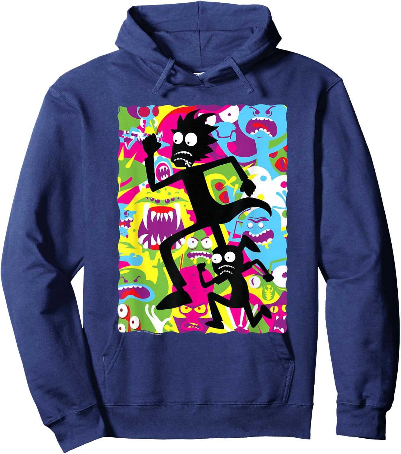 Rick and Morty Silhouette Sprint Hoodie - Hoodie | Navy