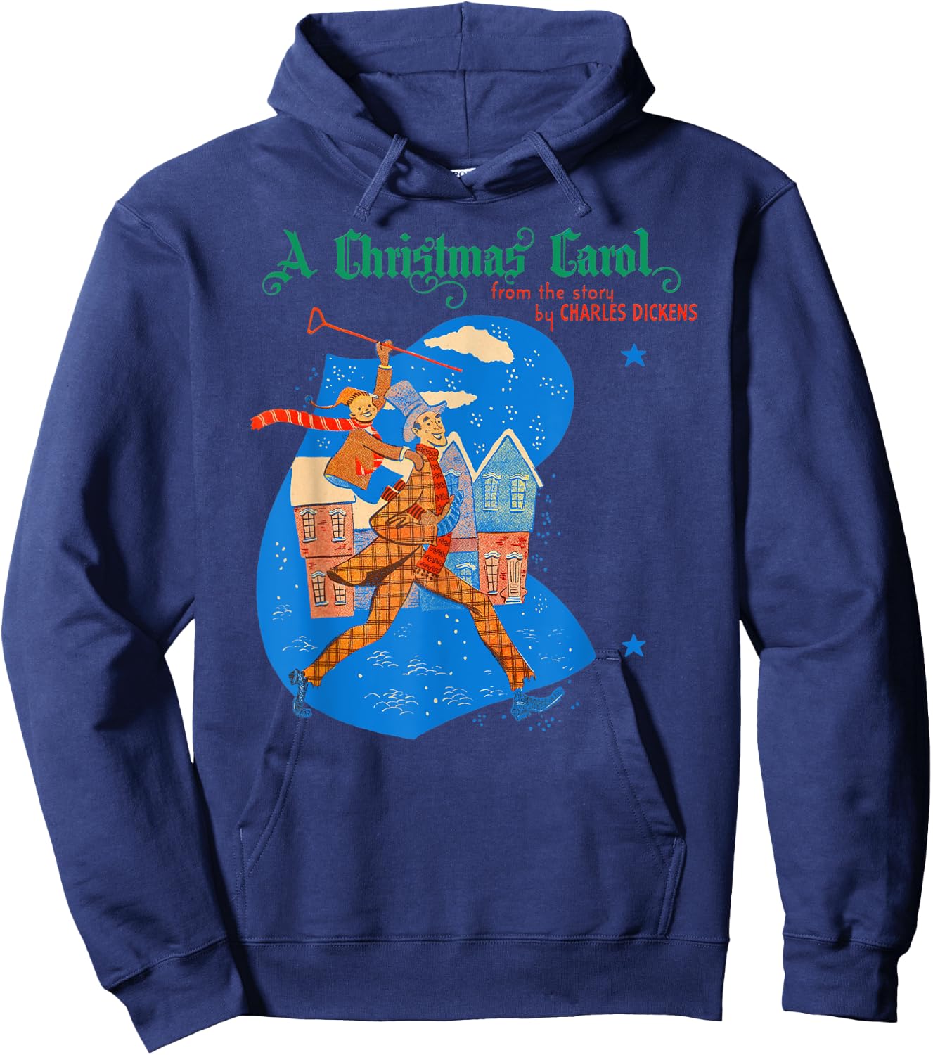 Merry Christmas Ebenezer Scrooge Tiny Tim Christmas Carol Hoodie - Hoodie | Navy