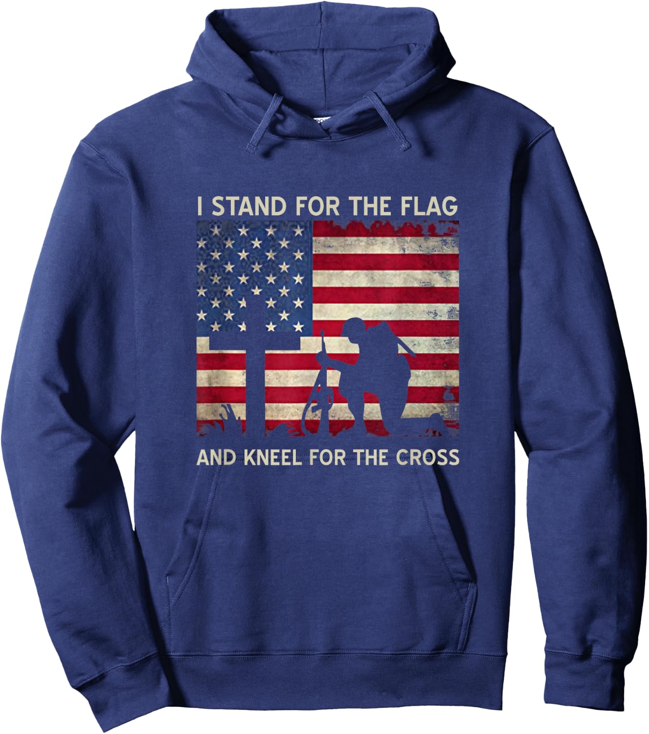 I Stand For The Flag And Kneel For The Cross Gift Hoodie - Hoodie | Navy