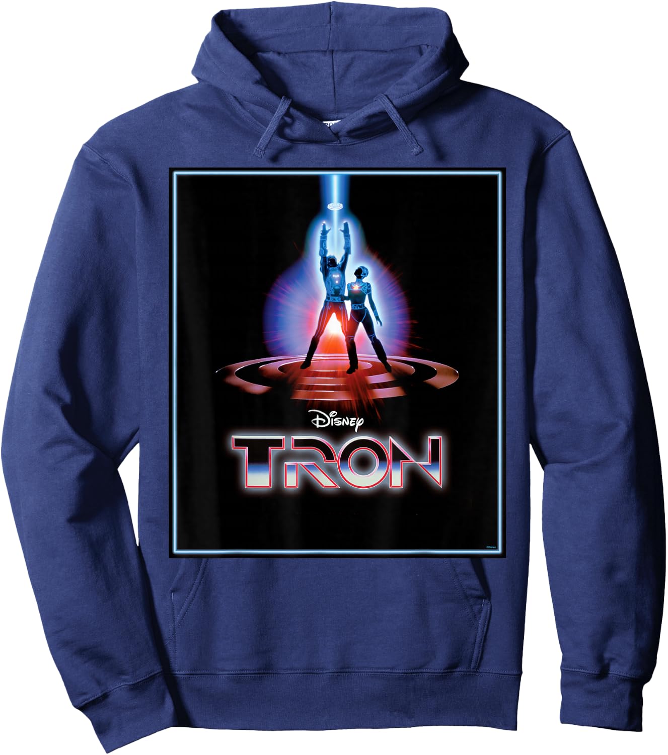 Disney TRON Official 1982 Original Movie Poster Art and Logo Hoodie - Hoodie | Navy