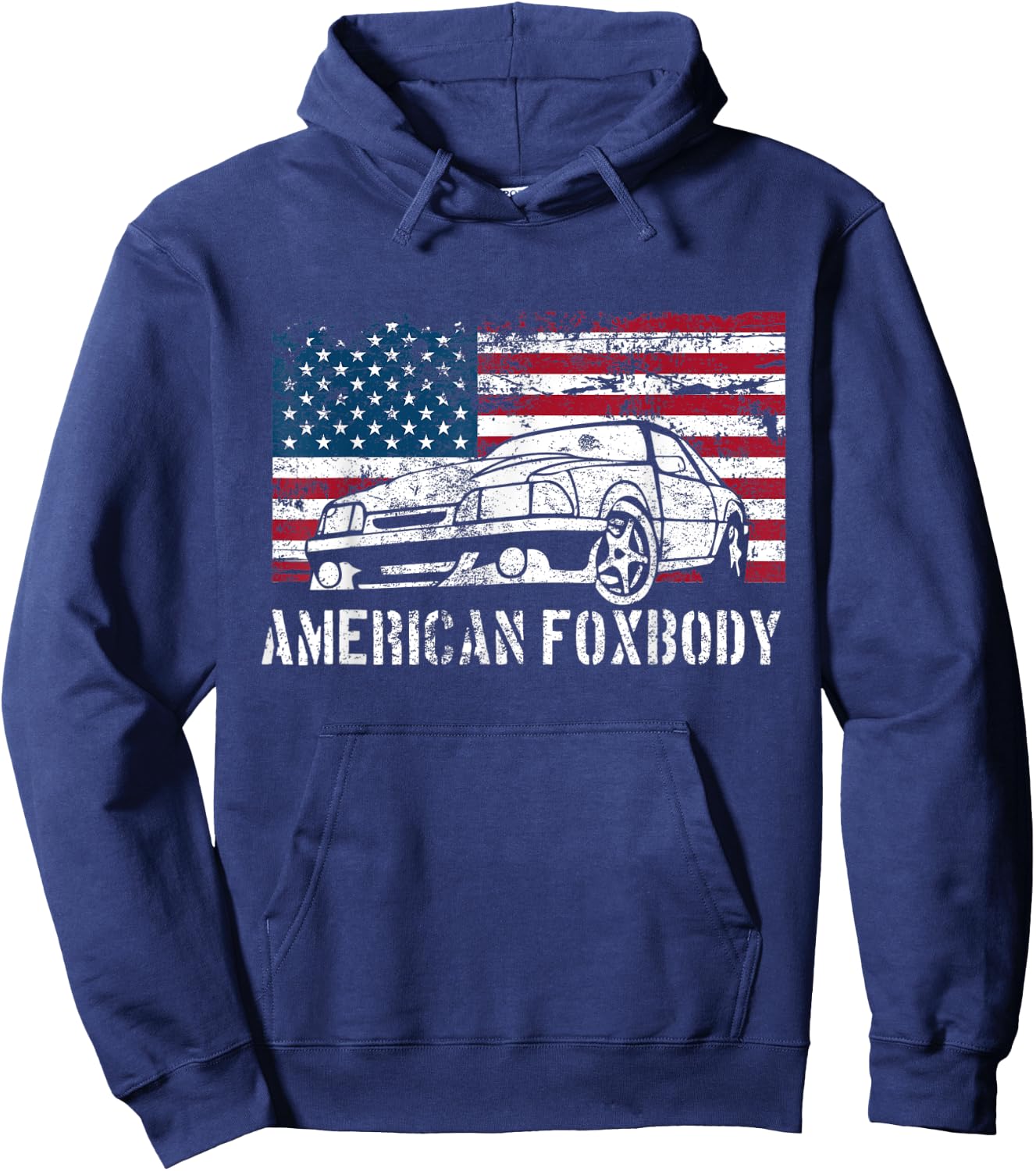 American Foxbody Muscle Car 5.0L T Shirt Hoodie - Hoodie | Navy