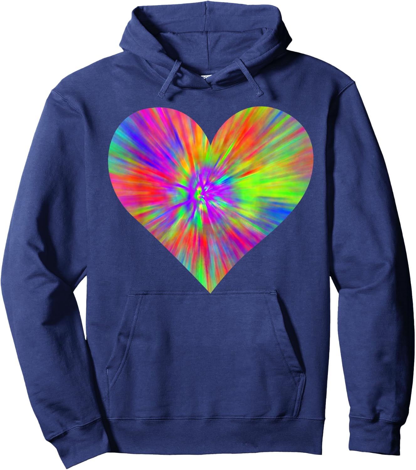 Tie Dye Peace Heart | Cute Colorful Rainbow Sign Gift Hoodie - Hoodie | Navy