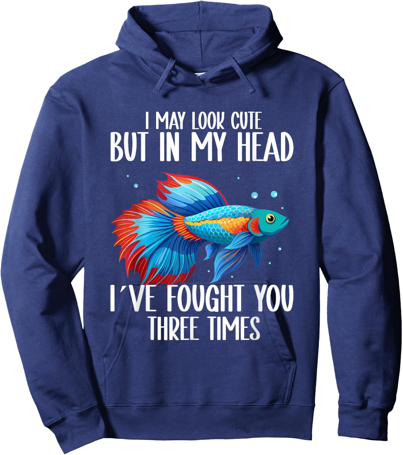 Betta Fish Owner Fishkeeper Aquarium Siamese Fighting Fish Hoodie - Hoodie | Navy
