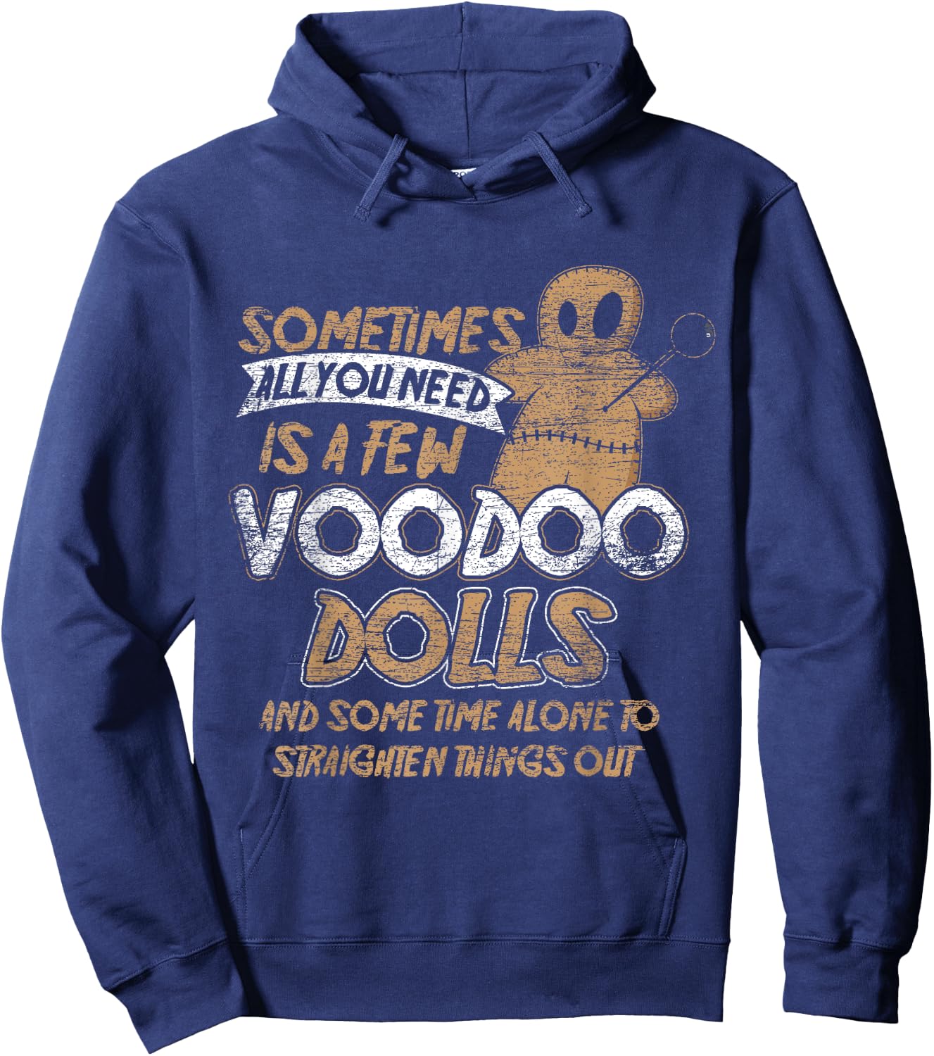 Doll Costume Gift Scary Karma Voodoo Halloween Hoodie - Hoodie | Navy