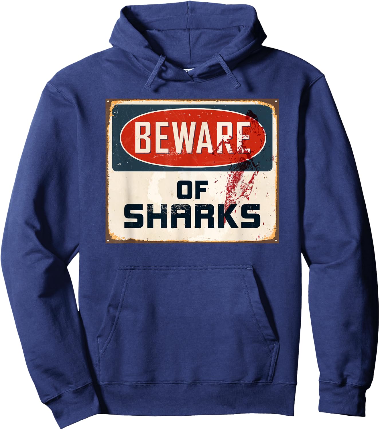 Beware of Sharks Funny Shark Lover Diving Enthusiast Hoodie - Hoodie | Navy