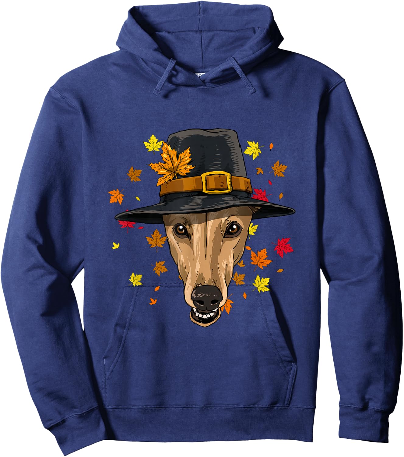Thanksgiving Greyhound Pilgrim Costume Men Women Hoodie - Hoodie | Navy
