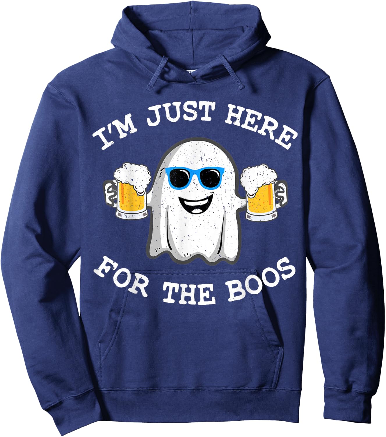 Funny Halloween , I'm Just Here For The Boos Costume Men Hoodie - Hoodie | Navy
