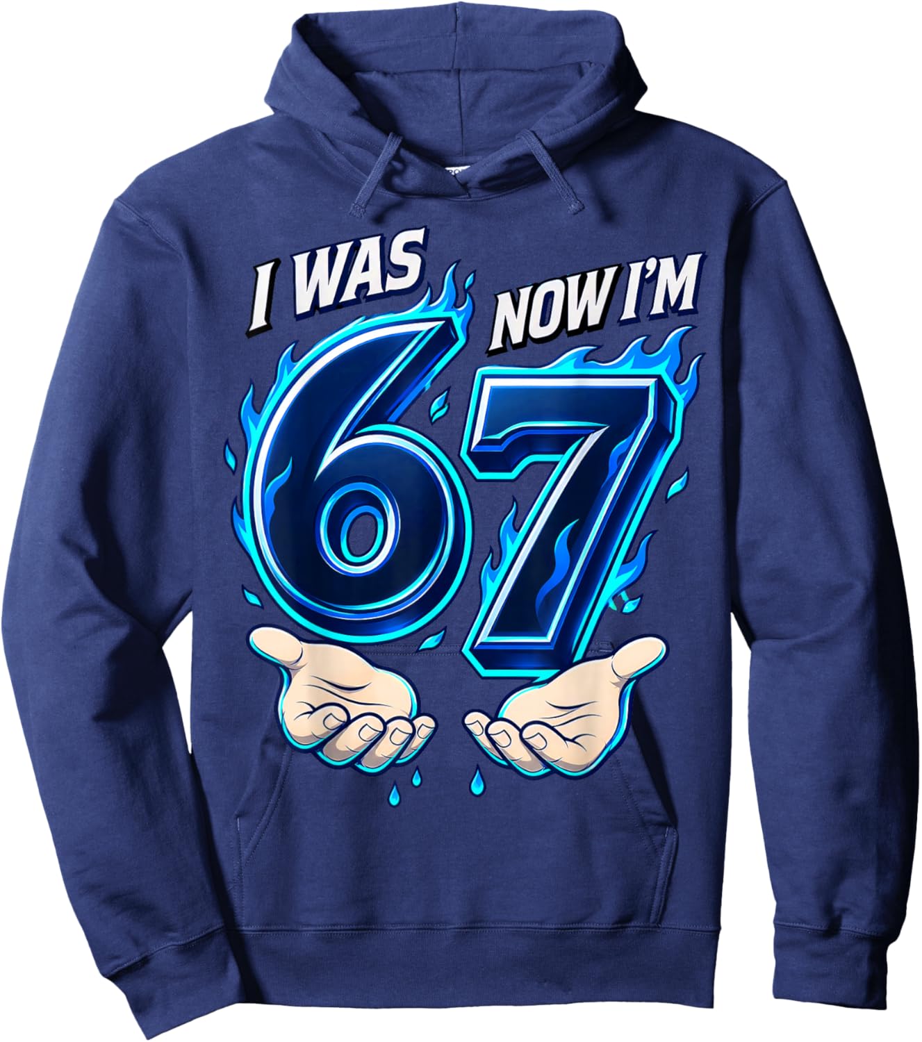 I was 6 Now I'm 7 7th Birthday 6 7 Meme Boys Hoodie - Hoodie | Navy