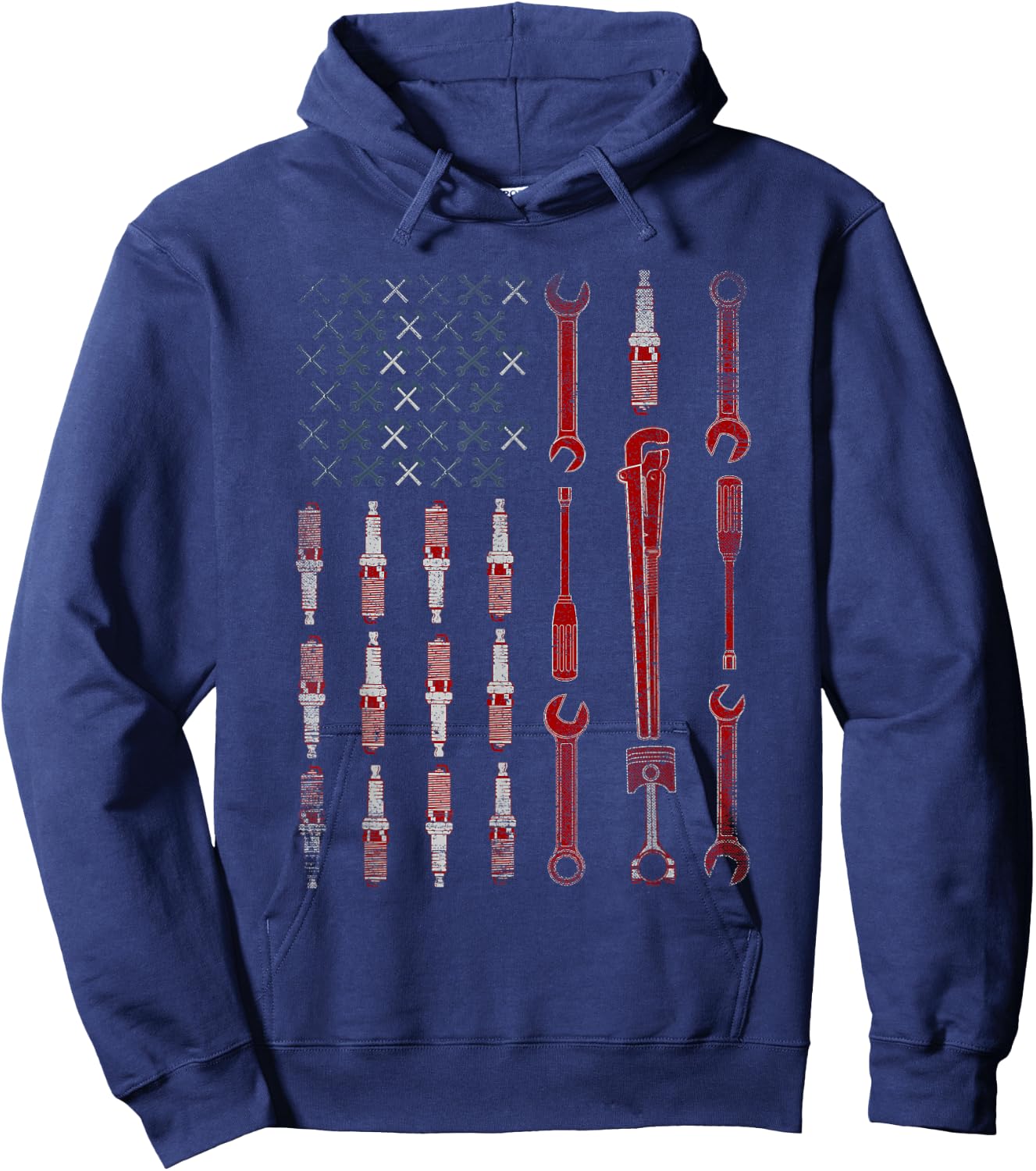 The Official Mechanic USA Flag Kids Men Hoodie - Hoodie | Navy