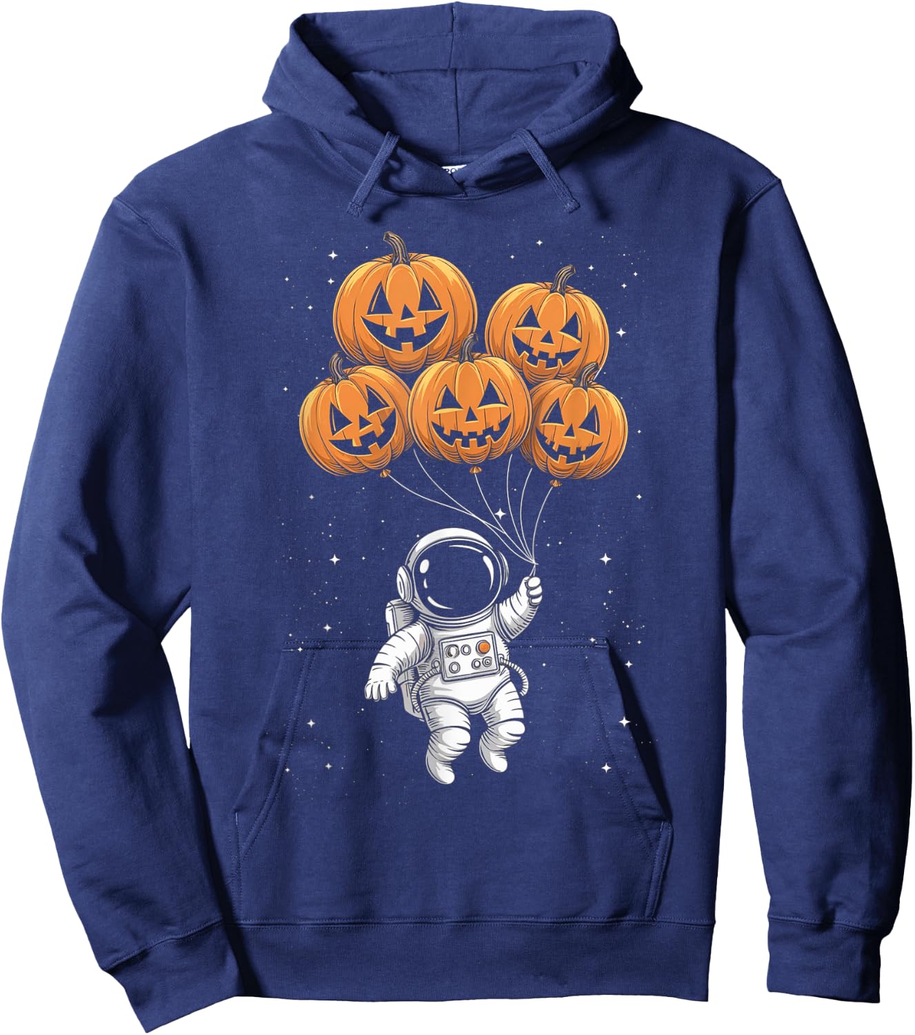 Halloween Astronaut Pumpkin Balloons Kids Hoodie - Hoodie | Navy