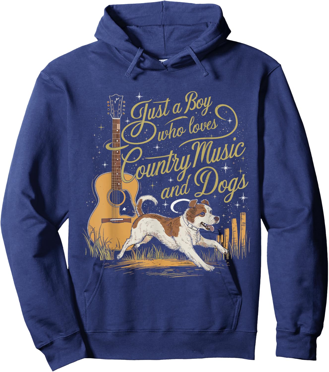 Just A Boy Who Loves Country Music And Dogs Hoodie - Hoodie | Navy