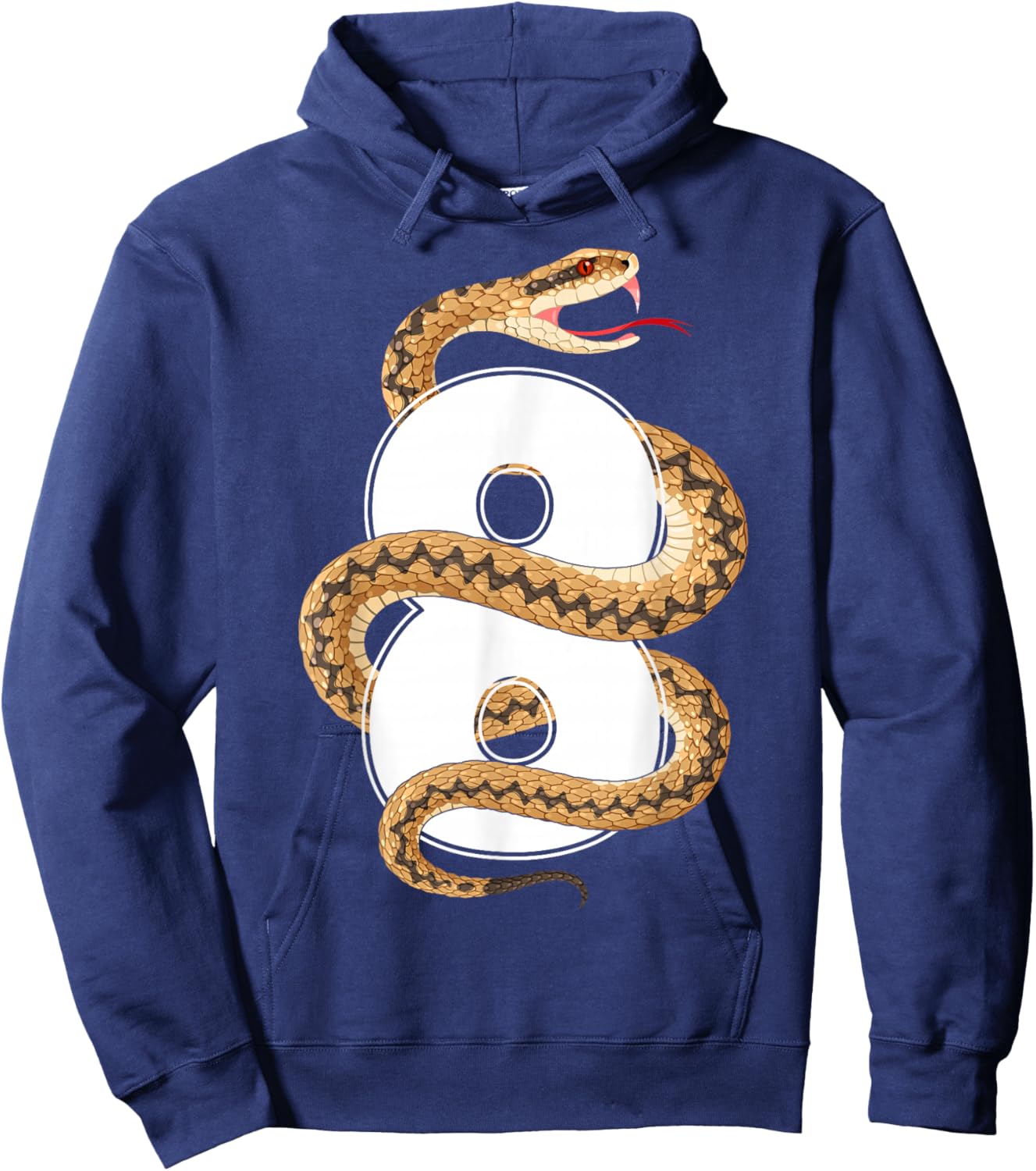 Kids 8 Years Old Cute Snake 8th Birthday Party Hoodie - Hoodie | Navy