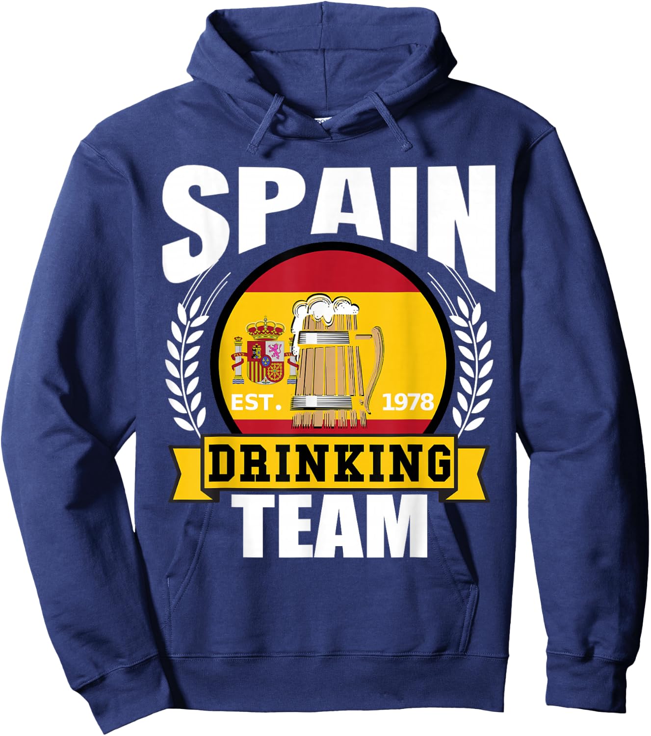 Spain Drinking Team Funny Spanish Flag Beer Party Gift Hoodie - Hoodie | Navy