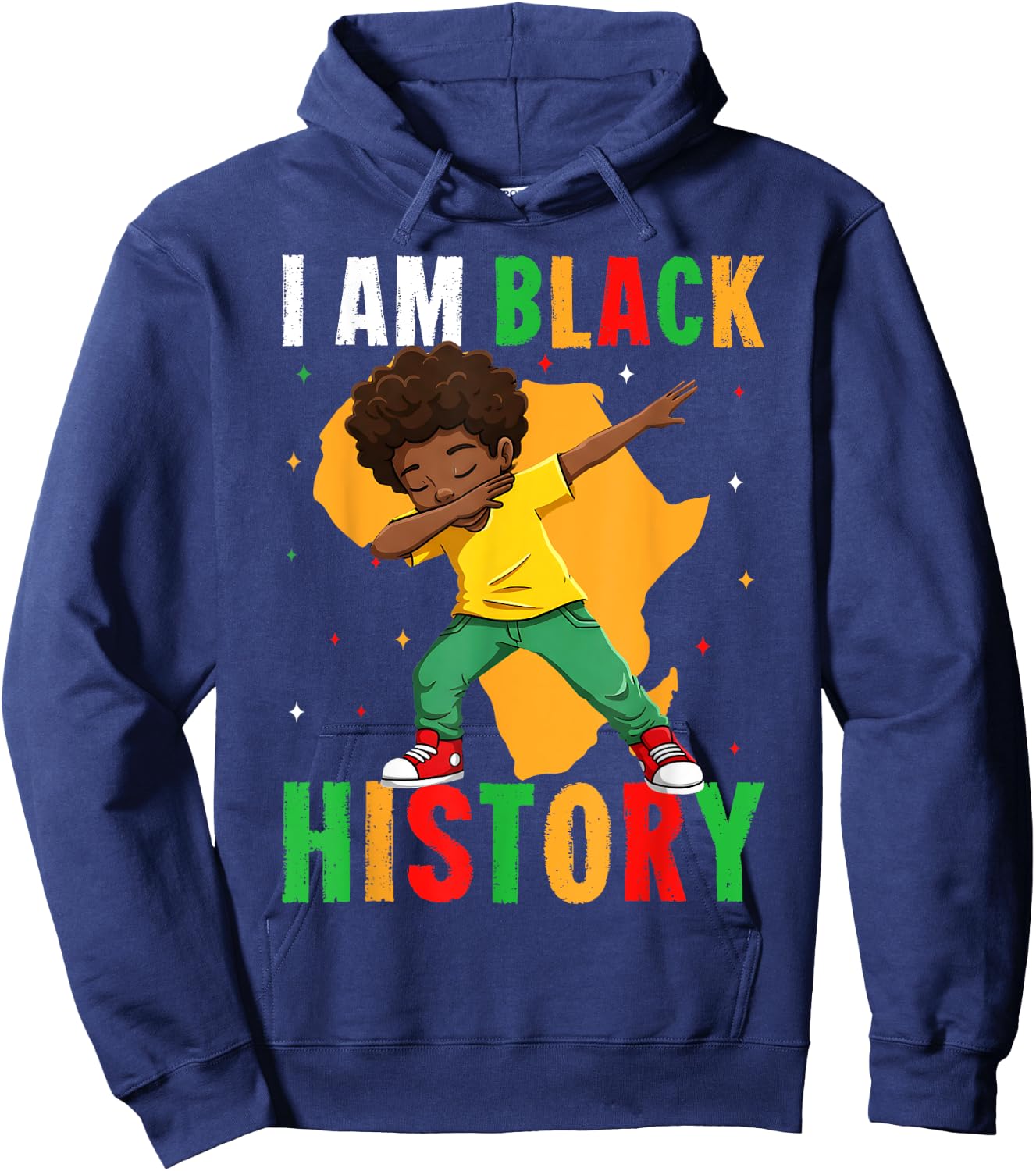 I Am Black History Kids Boys Men Black History Month Hoodie - Hoodie | Navy