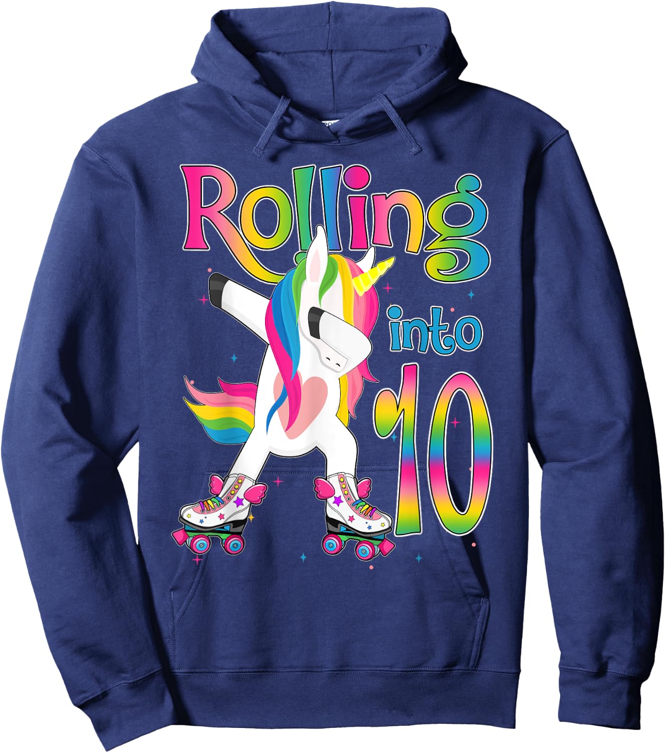 Rolling Into 10 years Lets Roll I'm Turning 10 Roller Skate Hoodie - Hoodie | Navy