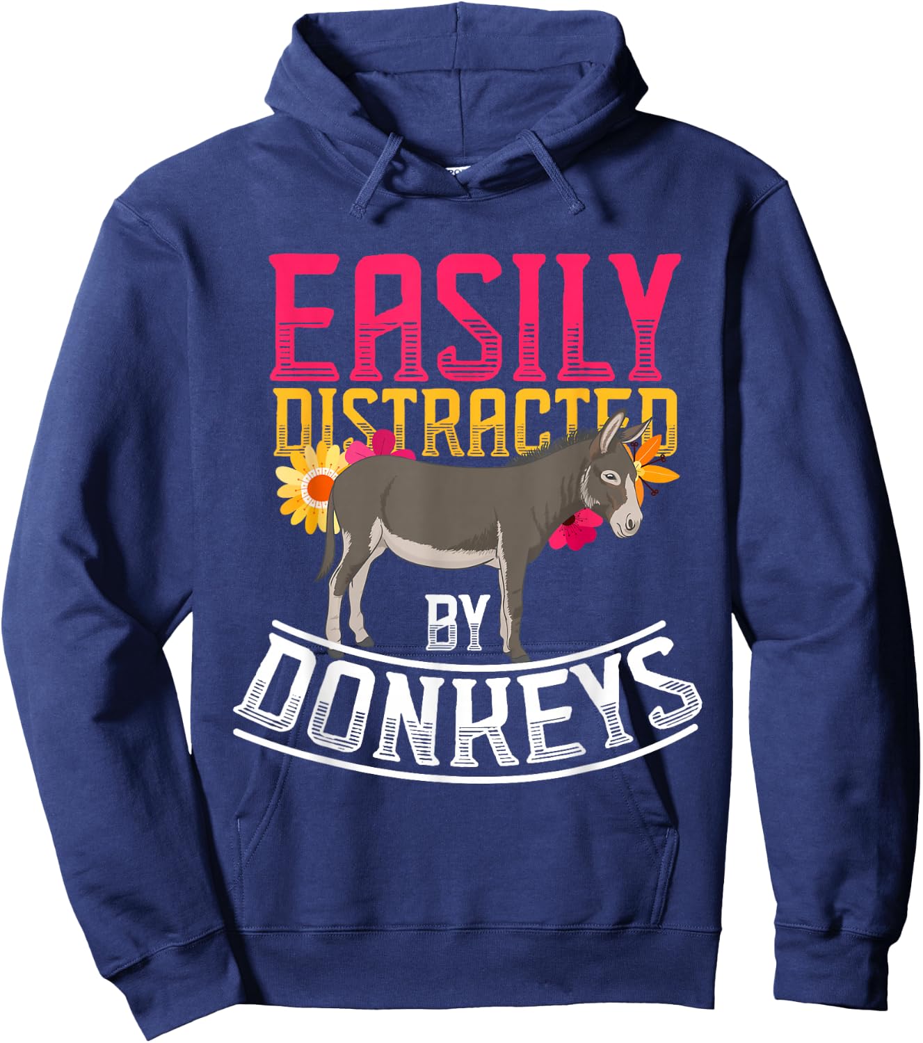 Funny Farm Animal Gift Donkey Hoodie - Hoodie | Navy