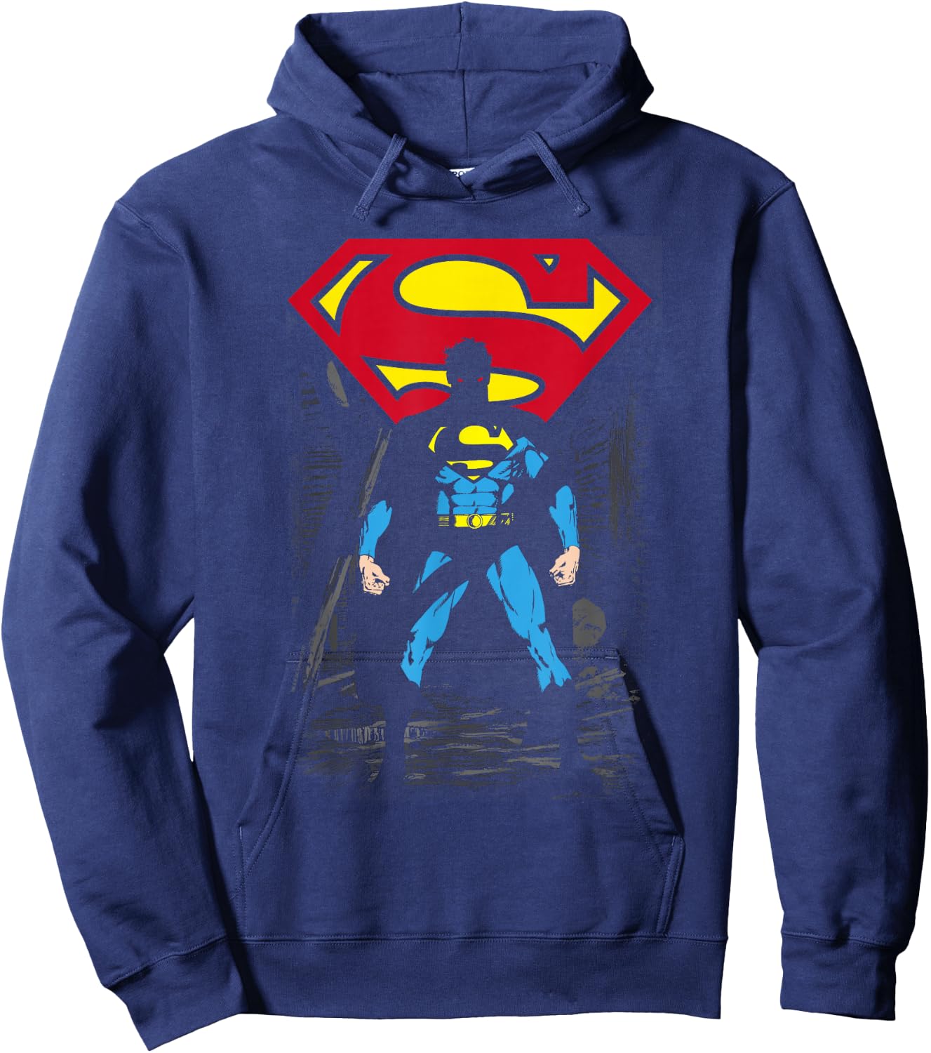 Superman Dark Alley T Shirt Hoodie - Hoodie | Navy