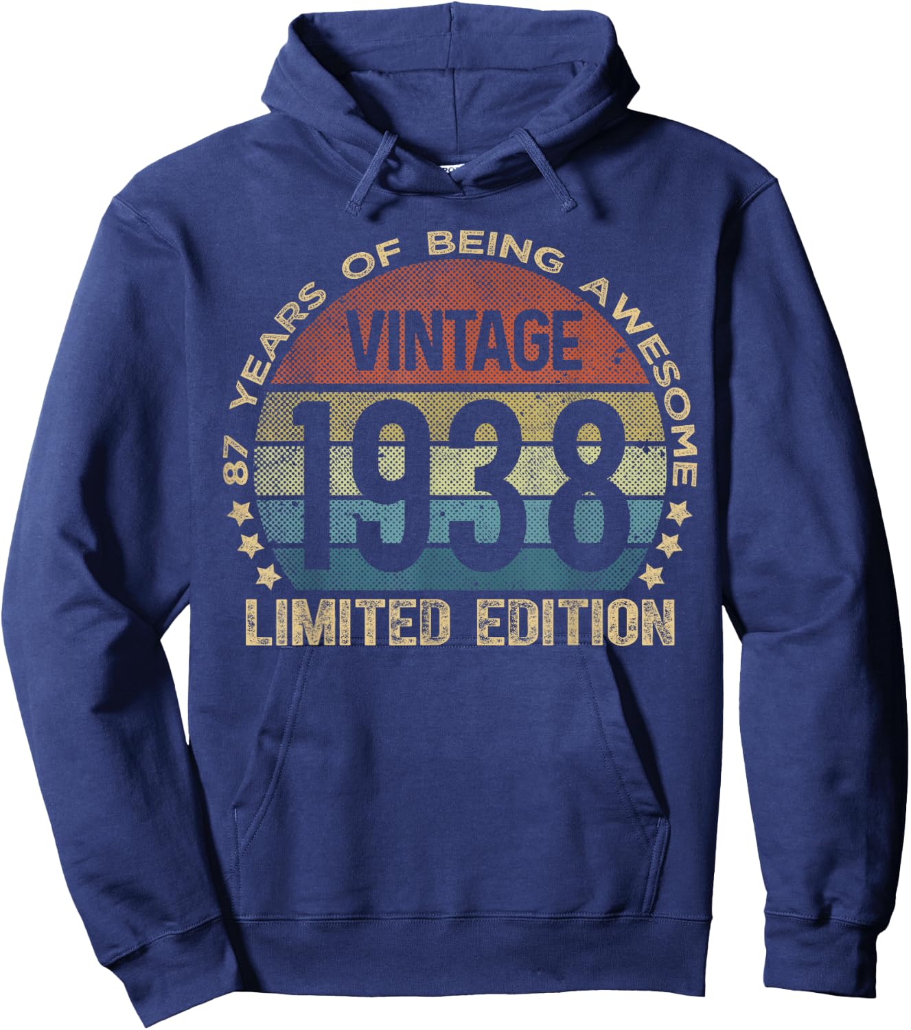 87 Year Old Gifts Vintage 1938 Limited Edition 87th Birthday Hoodie - Hoodie | Navy
