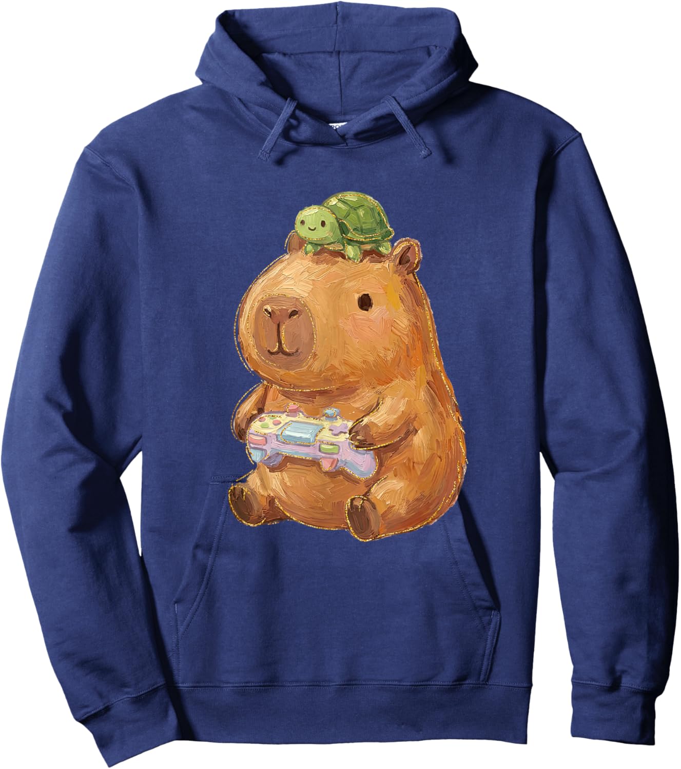 Capybara Turtle Video Games Anime Gamer Boys Girls Kids Hoodie - Hoodie | Navy