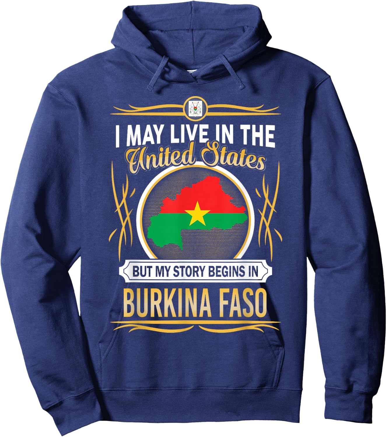 Burkina Faso live in united states Hoodie - Hoodie | Navy