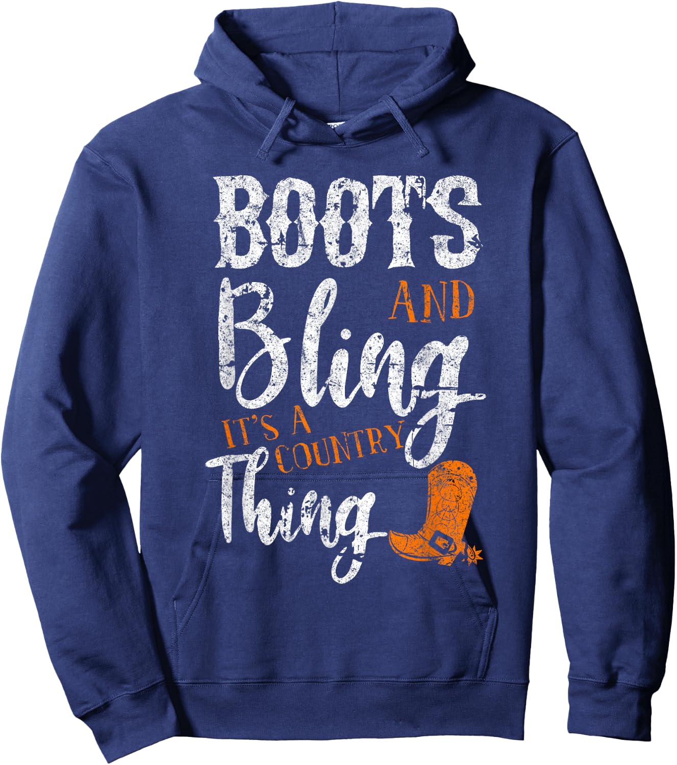 Boots & Bling It's Country Thing Horseback Riding Cowgirl Hoodie - Hoodie | Navy