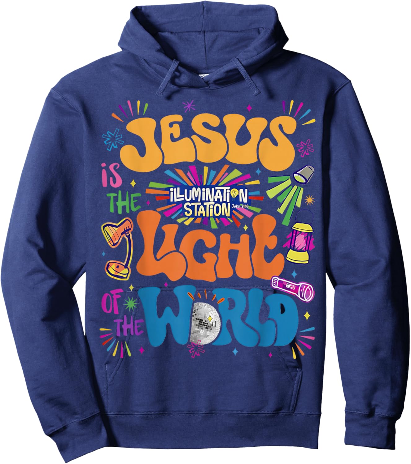 Jesus Light of The World Illumination Station VBS 2026 Hoodie - Hoodie | Navy