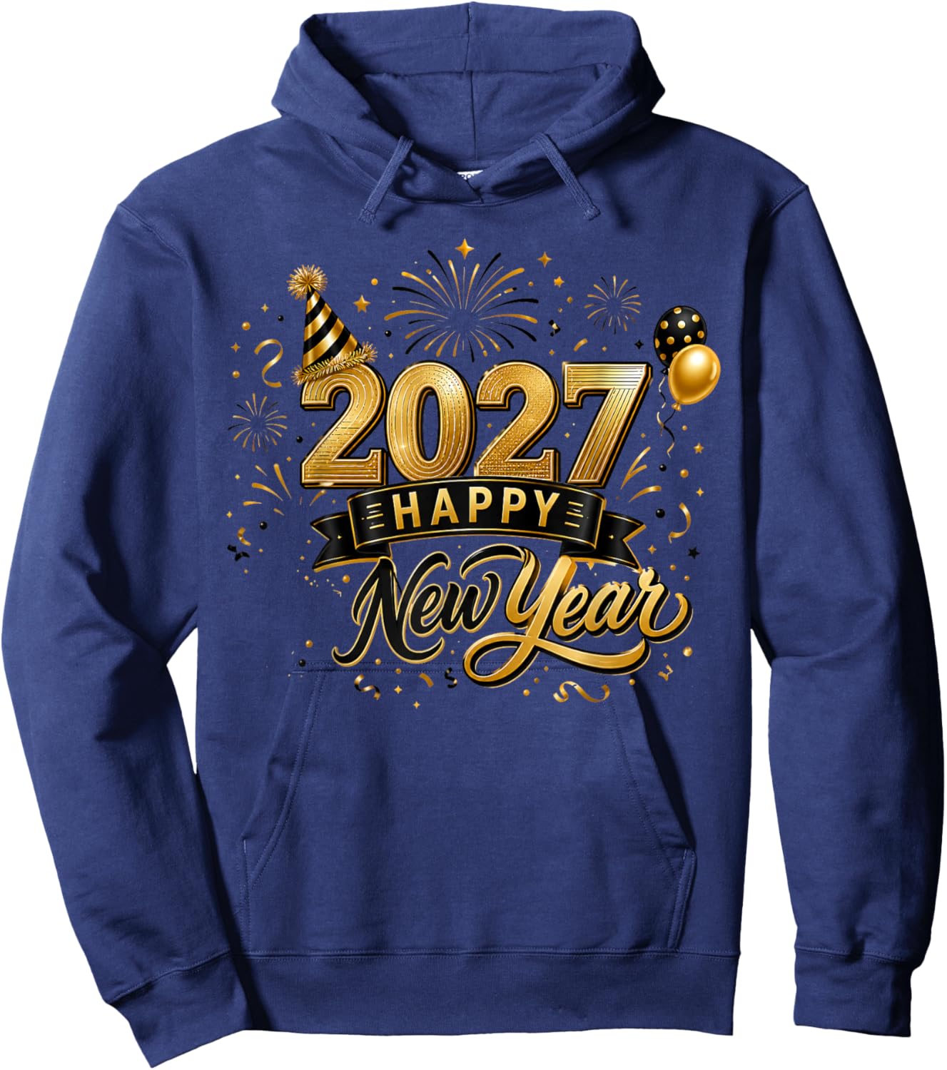 Happy New Year Party 2027 Funny Balloon Family Matching Hoodie - Hoodie | Navy