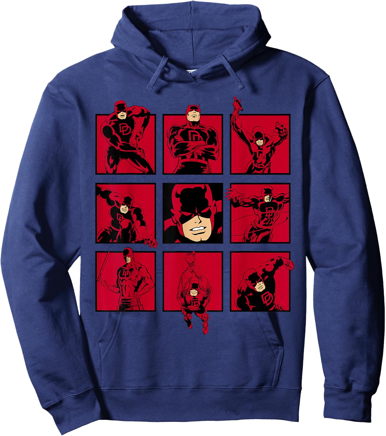 Marvel Comics Retro Classic Daredevil The Man with No Fear Hoodie - Hoodie | Navy