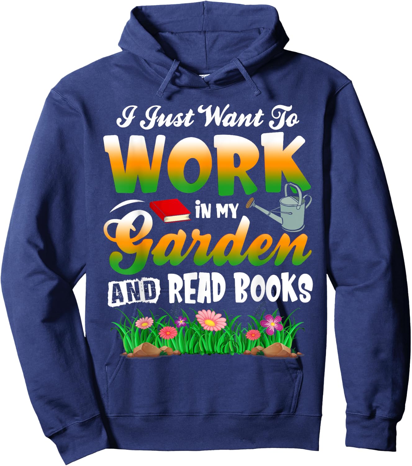 Mother's Day Gardening Gift Garden and Book Lover Hoodie - Hoodie | Navy