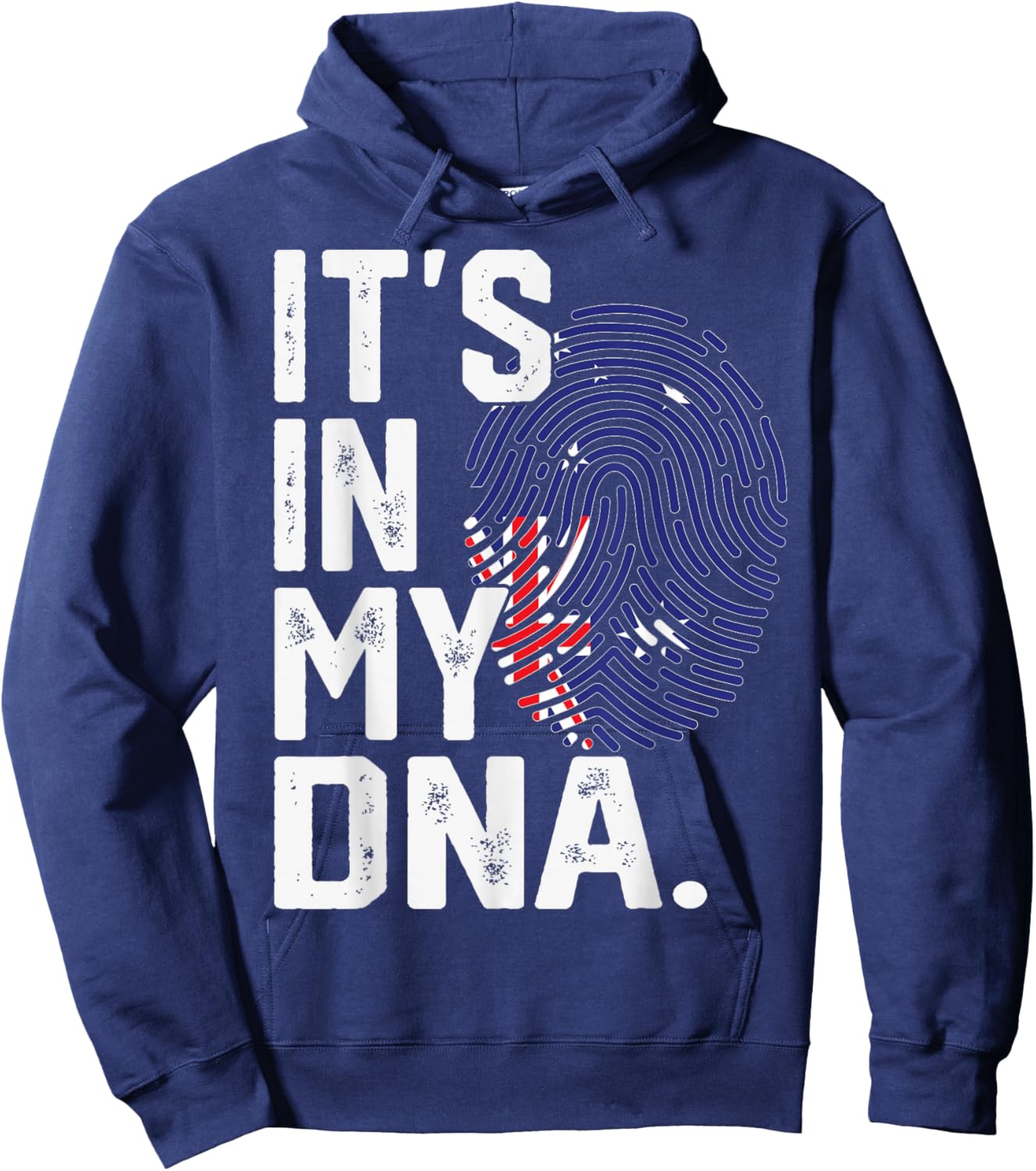 Australia Roots Flag Fingerprint Graphic Patriotic Hoodie - Hoodie | Navy