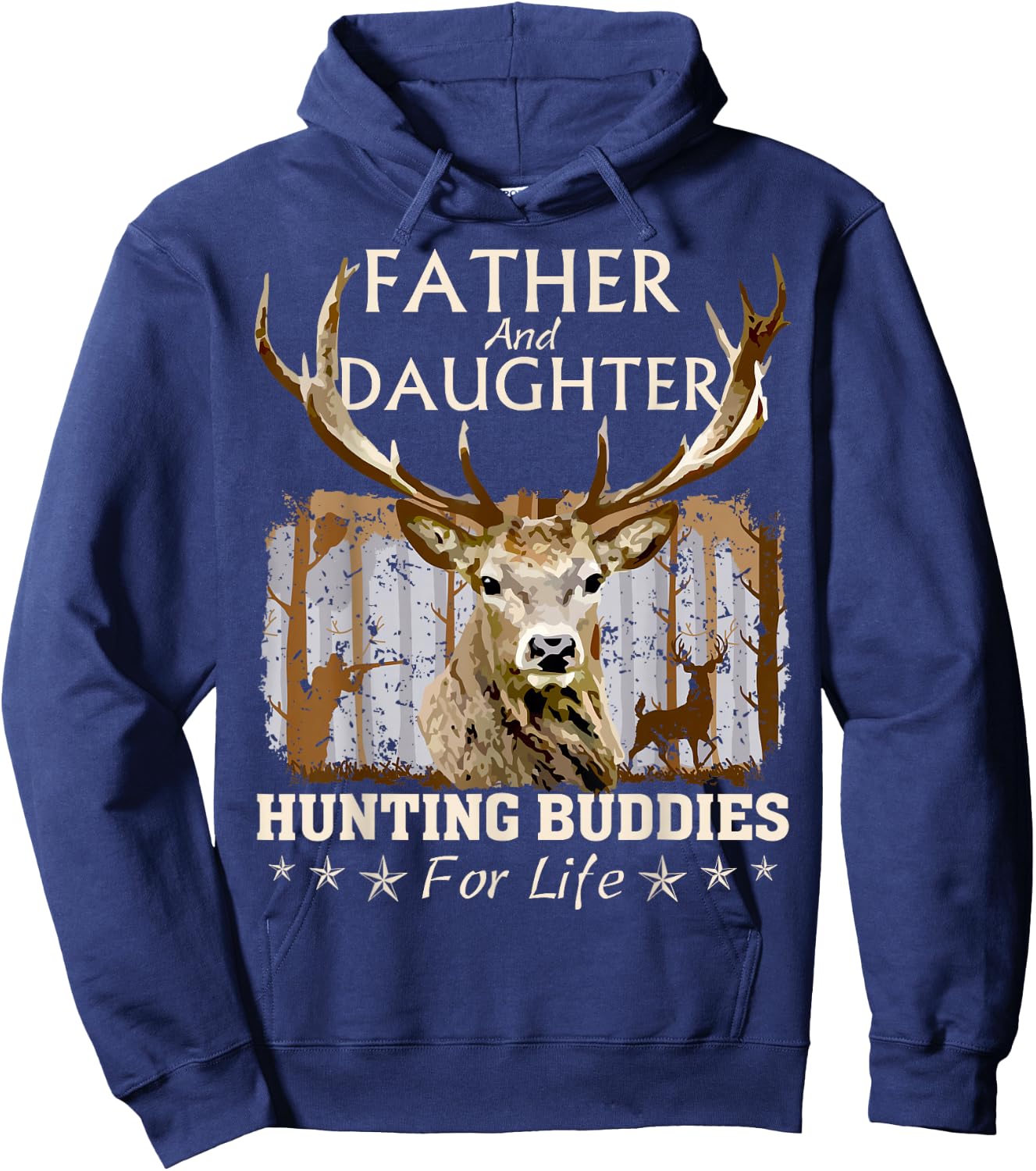 Father and Daughter Hunting Buddies for Life Fun Fathers Day Hoodie - Hoodie | Navy
