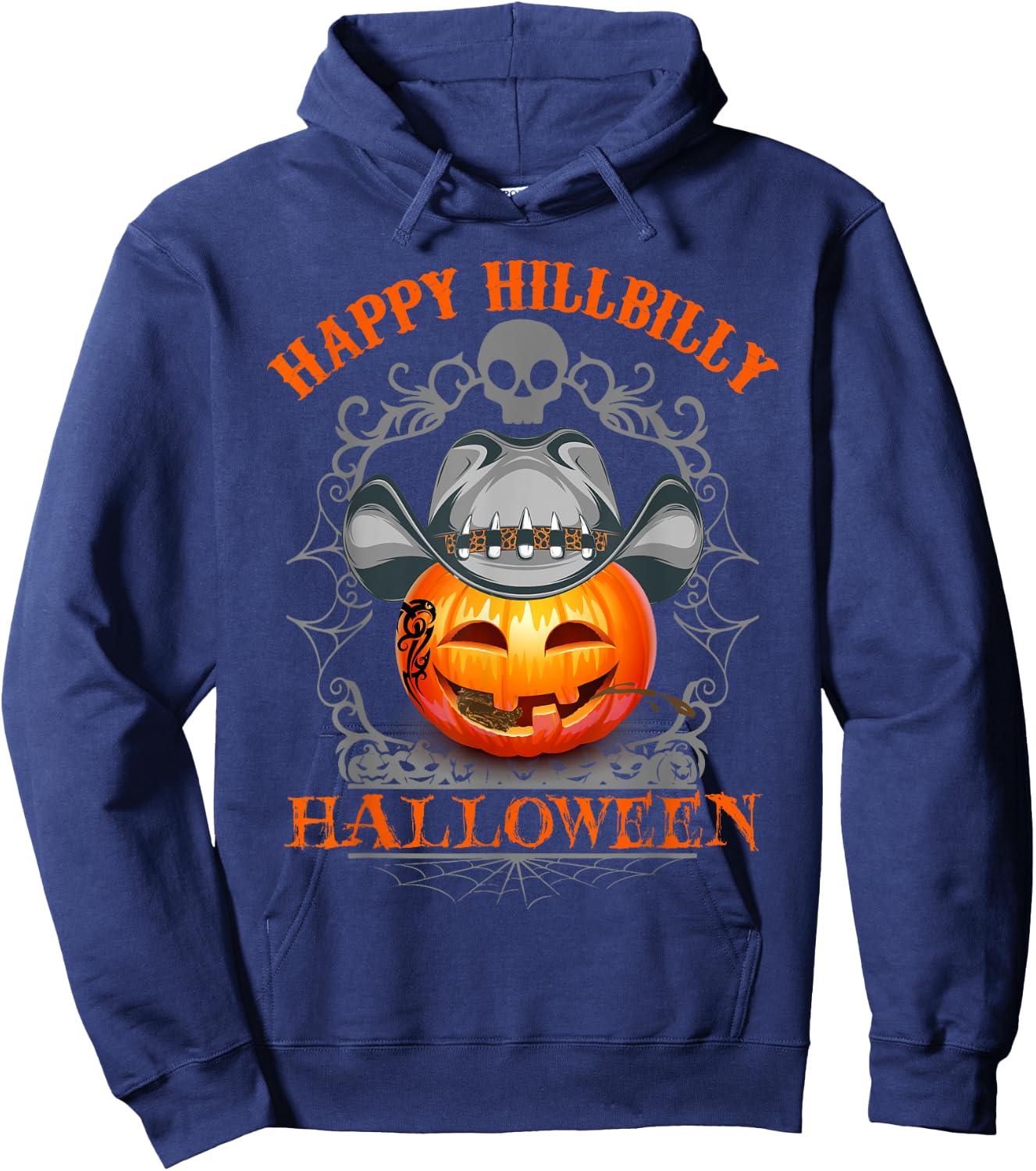 Hillbilly Pumpkin Halloween Lover Cute Birthday Gift Shirt Hoodie - Hoodie | Navy