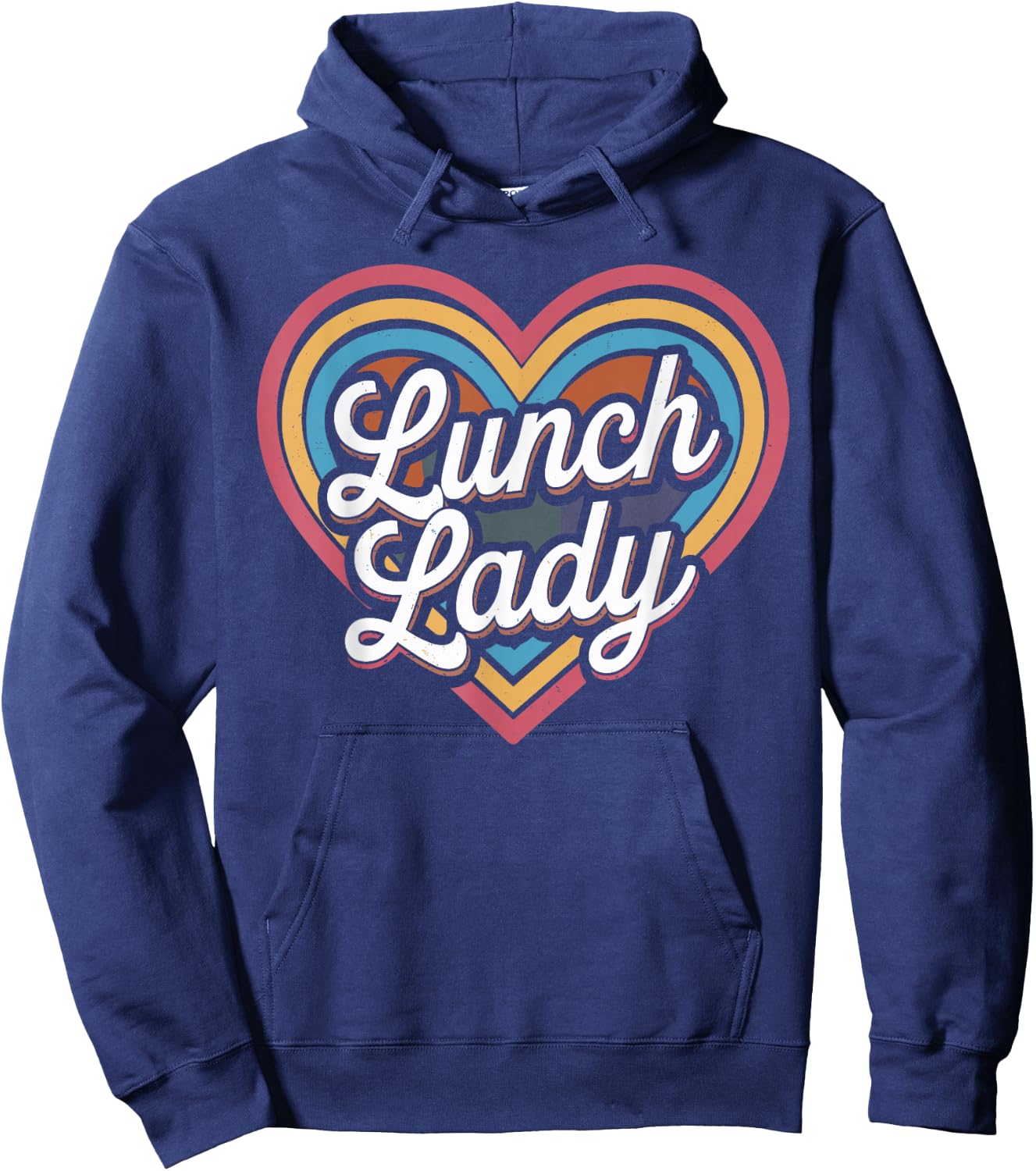 Lunch Lady Heart Cafeteria Worker Hoodie - Hoodie | Navy