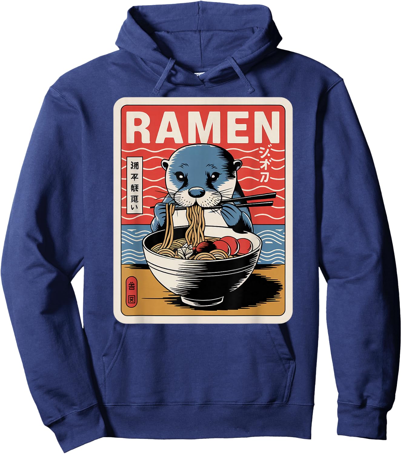 Anime Otter Manga Kawaii Otaku Neko Japanese Ramen Otter Hoodie - Hoodie | Navy